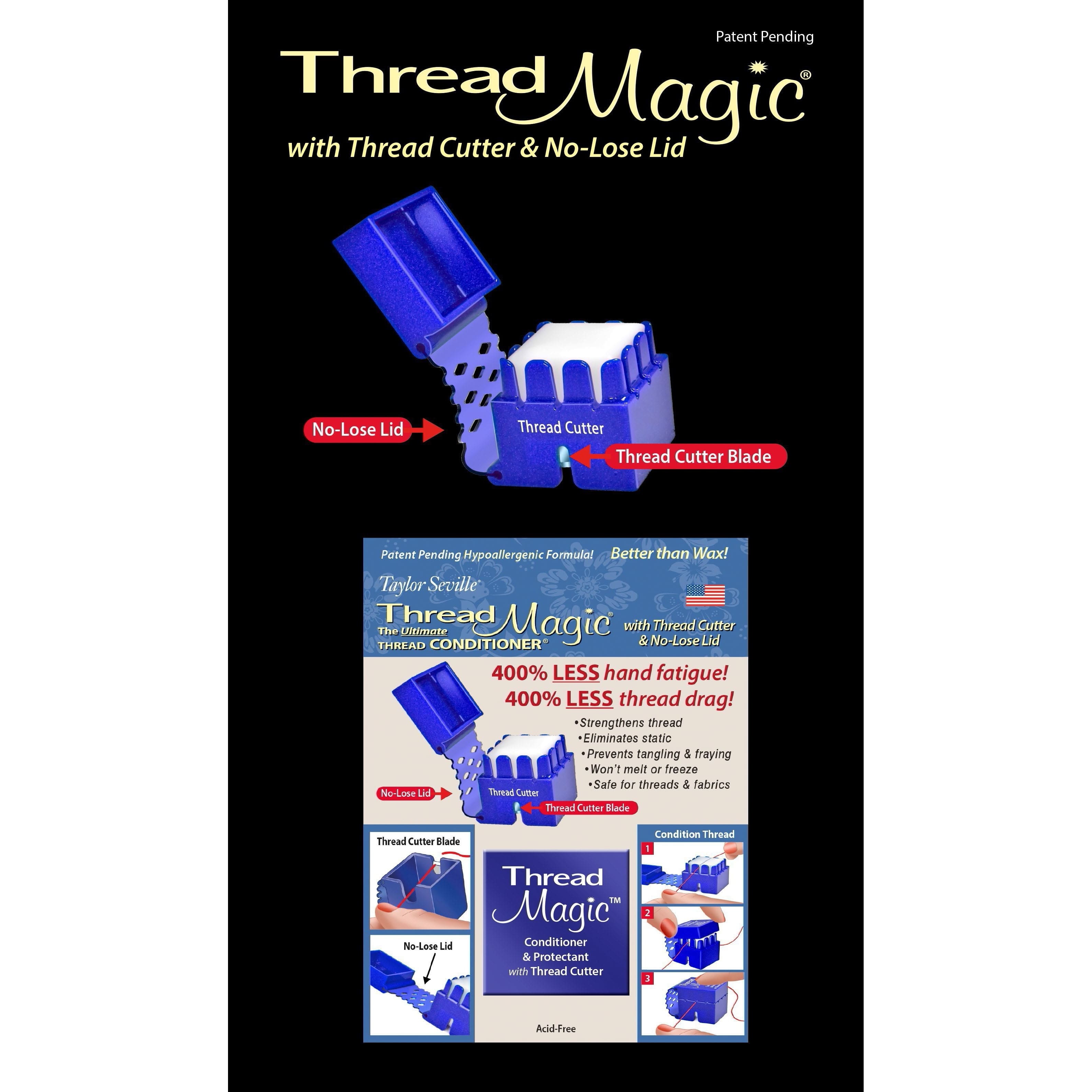Thread Magic thread conditioner Square with thread cutter – Crafteethreads