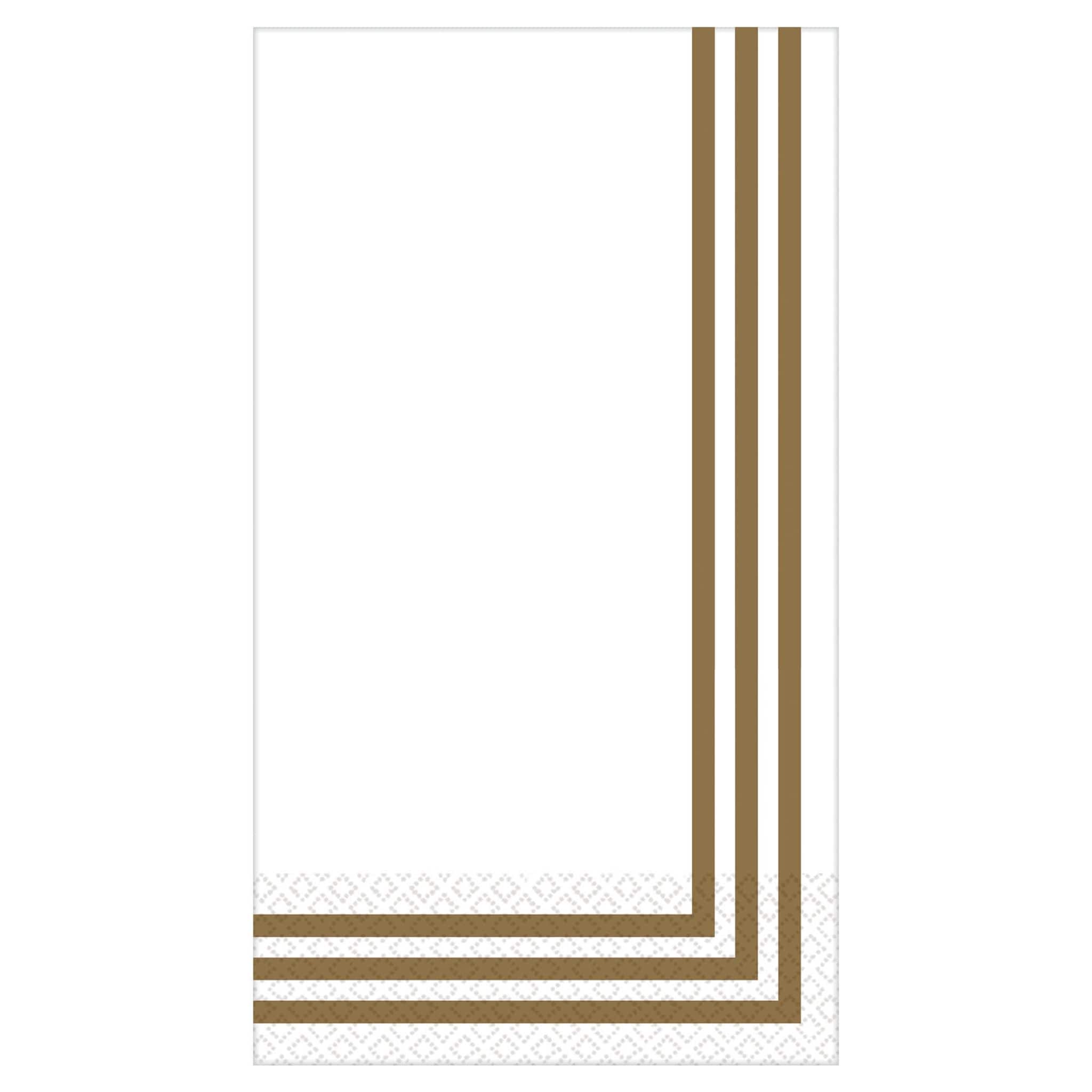 Premium Classic Gold-Striped Paper Guest Towels, 32ct.
