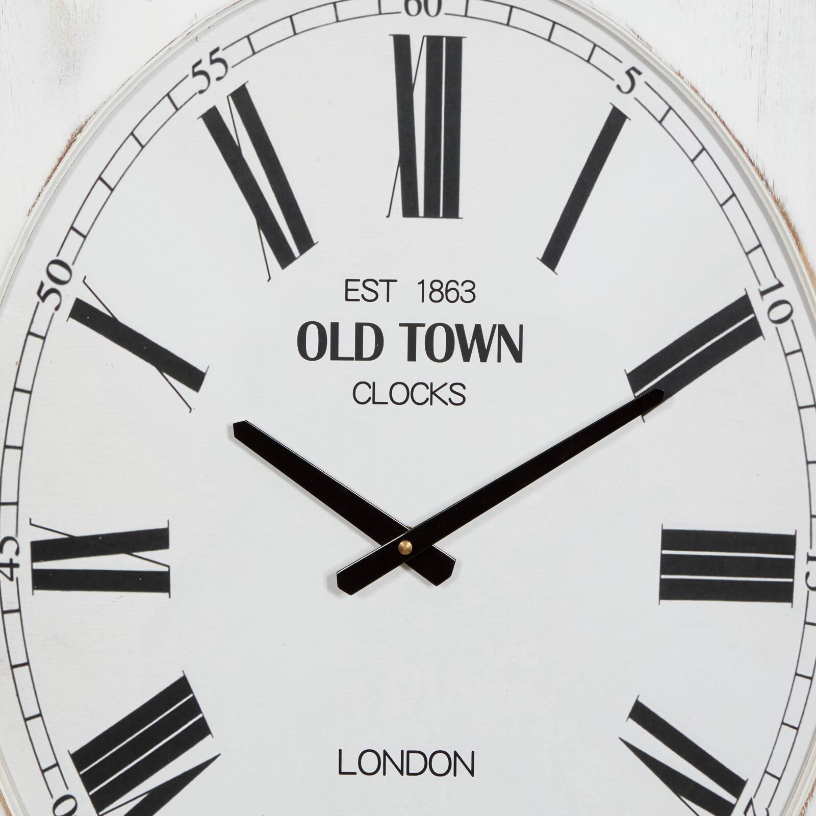 White Wood Farmhouse Wall Clock, 31" x 22" x 4"