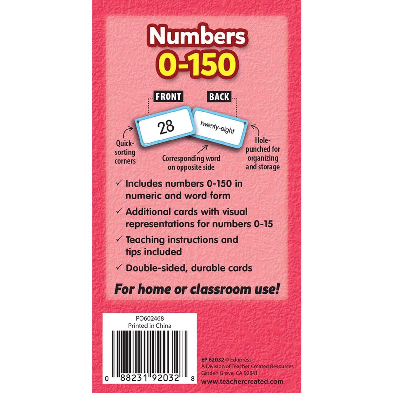 Edupress&#x2122; Numbers 0-150 Flash Cards