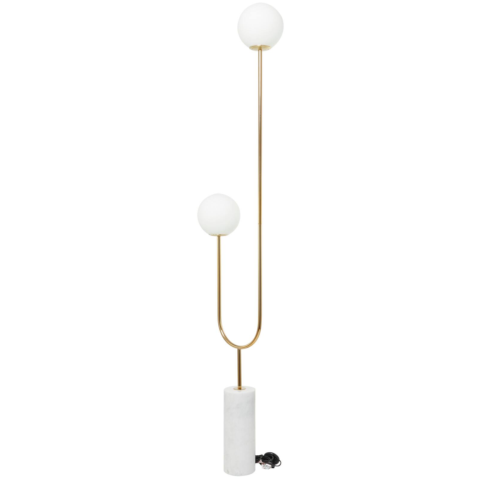73" 2 Orb Light Floor Lamp with Marble Base