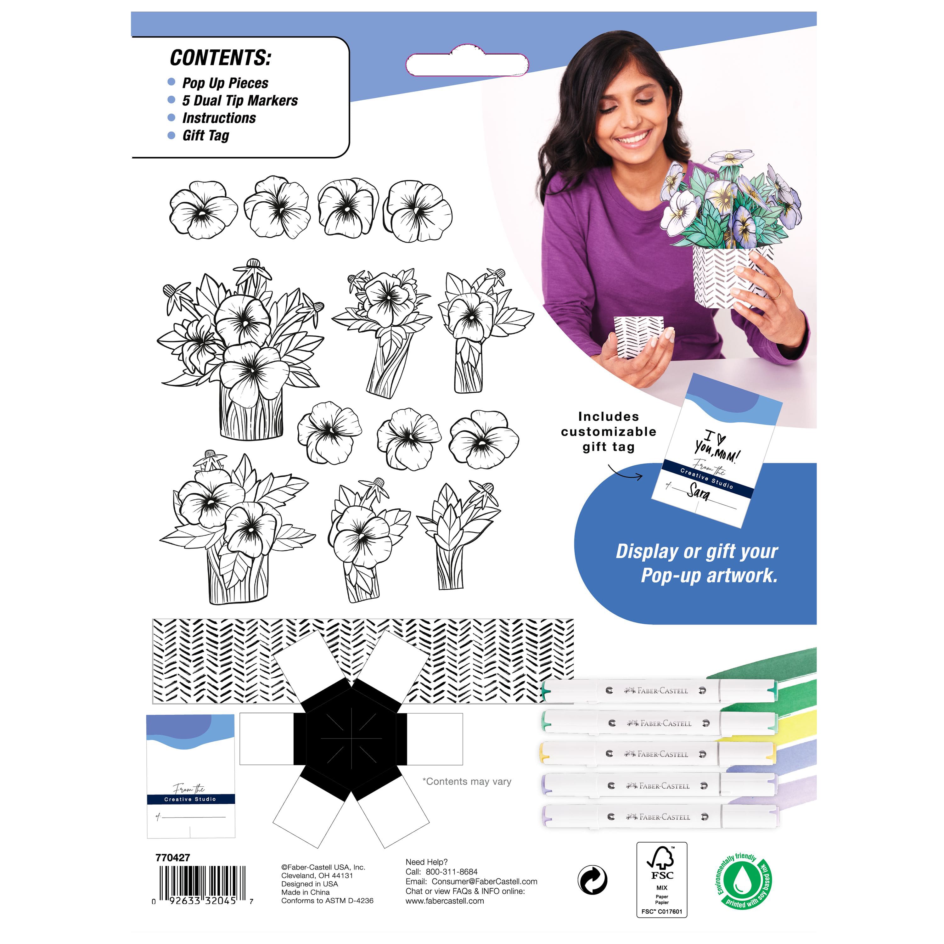 Faber-Castell&#xAE; Pansies Pop Up Coloring Bouquet