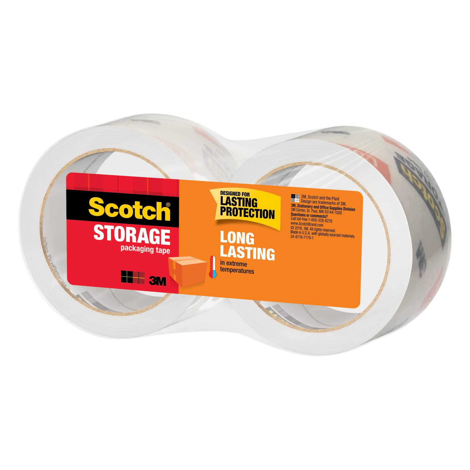 12 Packs: 2 ct. (24 total) 3M Scotch&#xAE; Super Clear Storage Packaging Tape