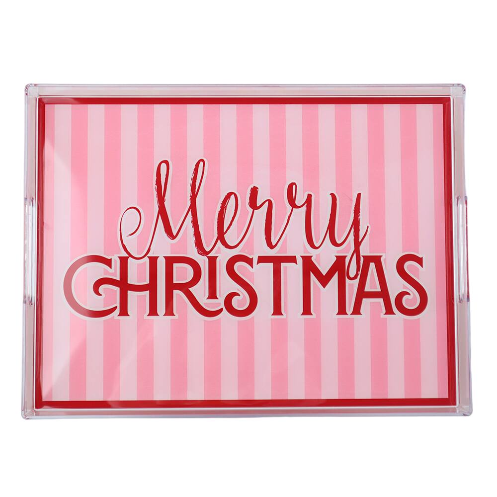 13.75&#x22; Pink Merry Christmas Tray by Ashland&#xAE;
