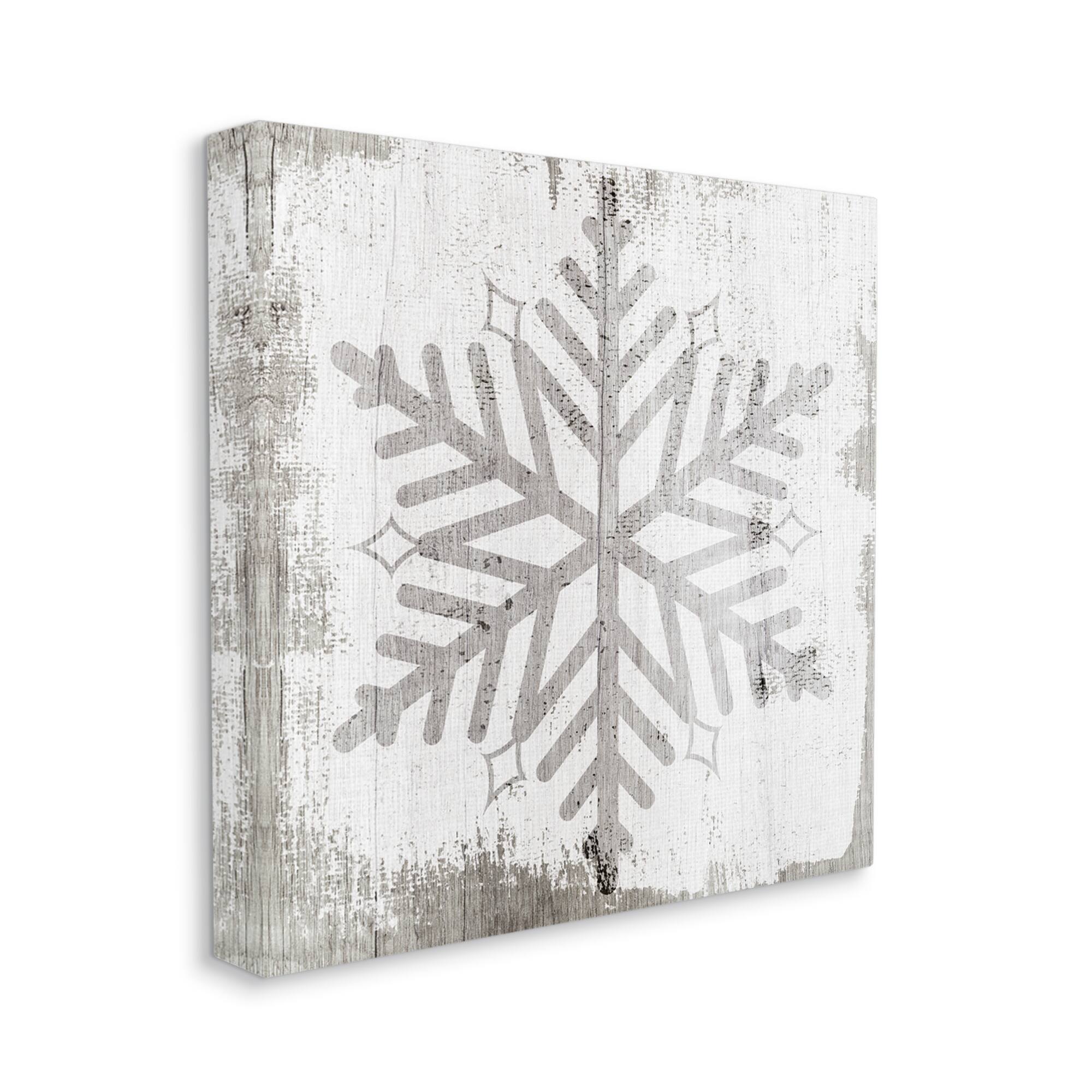 Stupell Industries Winter Nature Snowflake Shape Canvas Wall Art