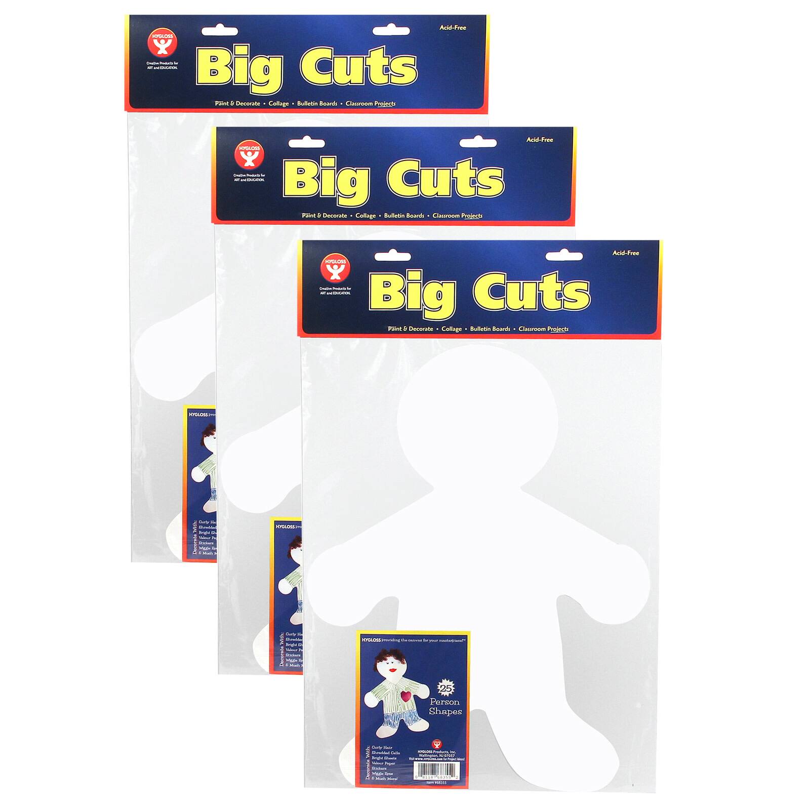 Hygloss® Me Kid Big Cuts 16" Paper Shape Pack, 3ct.
