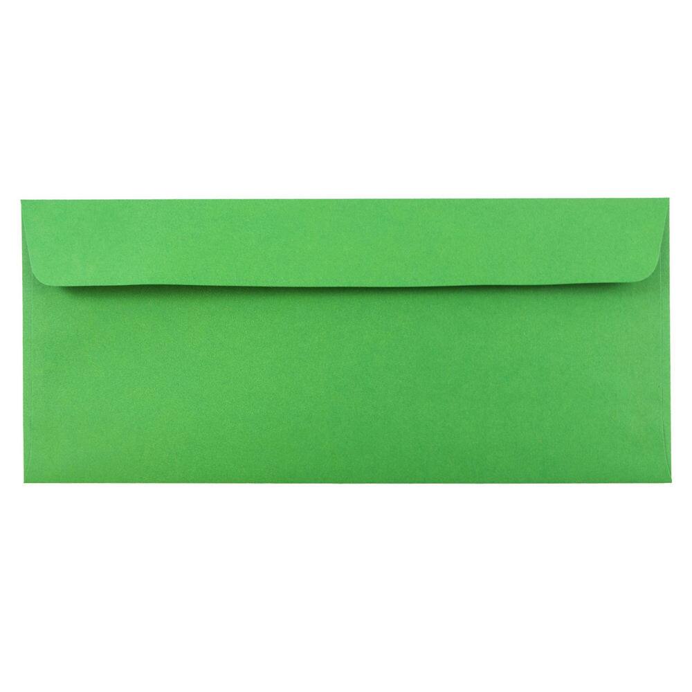 JAM Paper 4.125&#x22; x 9.5&#x22; Green Peel &#x26; Seal Closure Business Envelopes