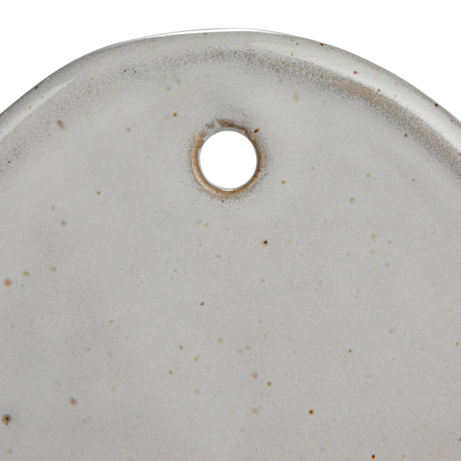 Hello Honey® 9" White Stoneware Wall Vase with 2 Shelves & Reactive Glaze