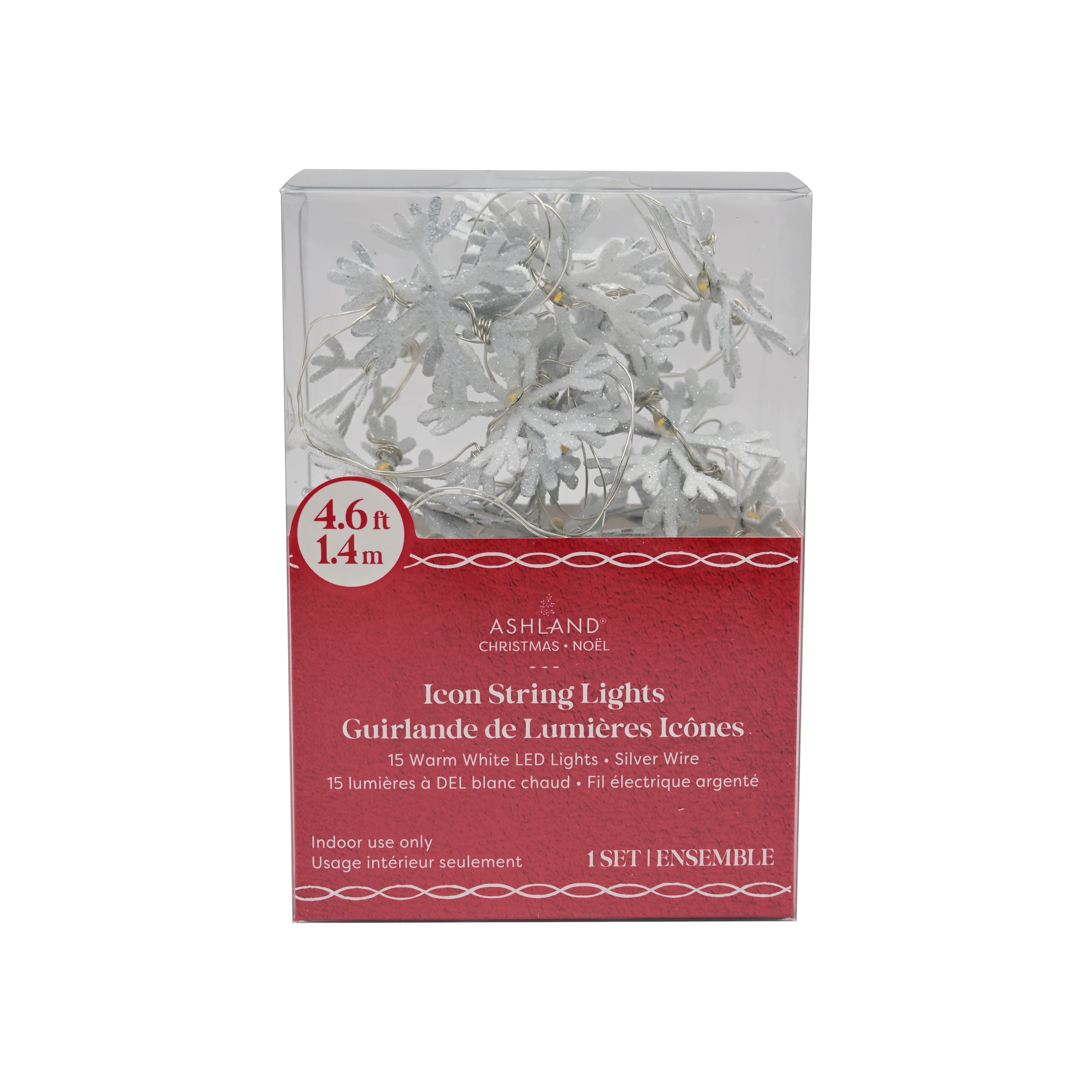 15ct. Warm White LED Metal Snowflake Icon String Lights by Ashland&#xAE;