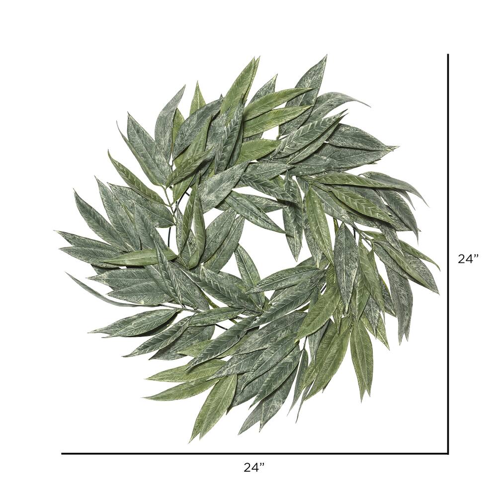 24" Green Muddy White Willow Wreath