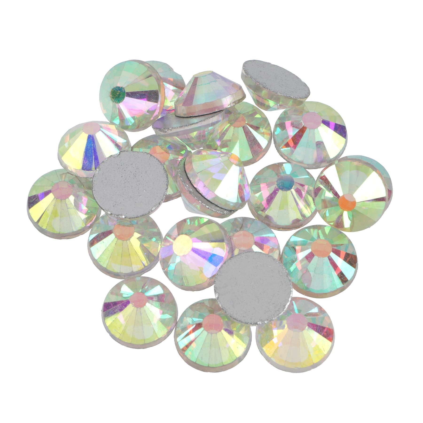 SS48 Clear Aurora Borealis Round Flatback Glass Rhinestones, 144ct. by Bead Landing&#x2122;