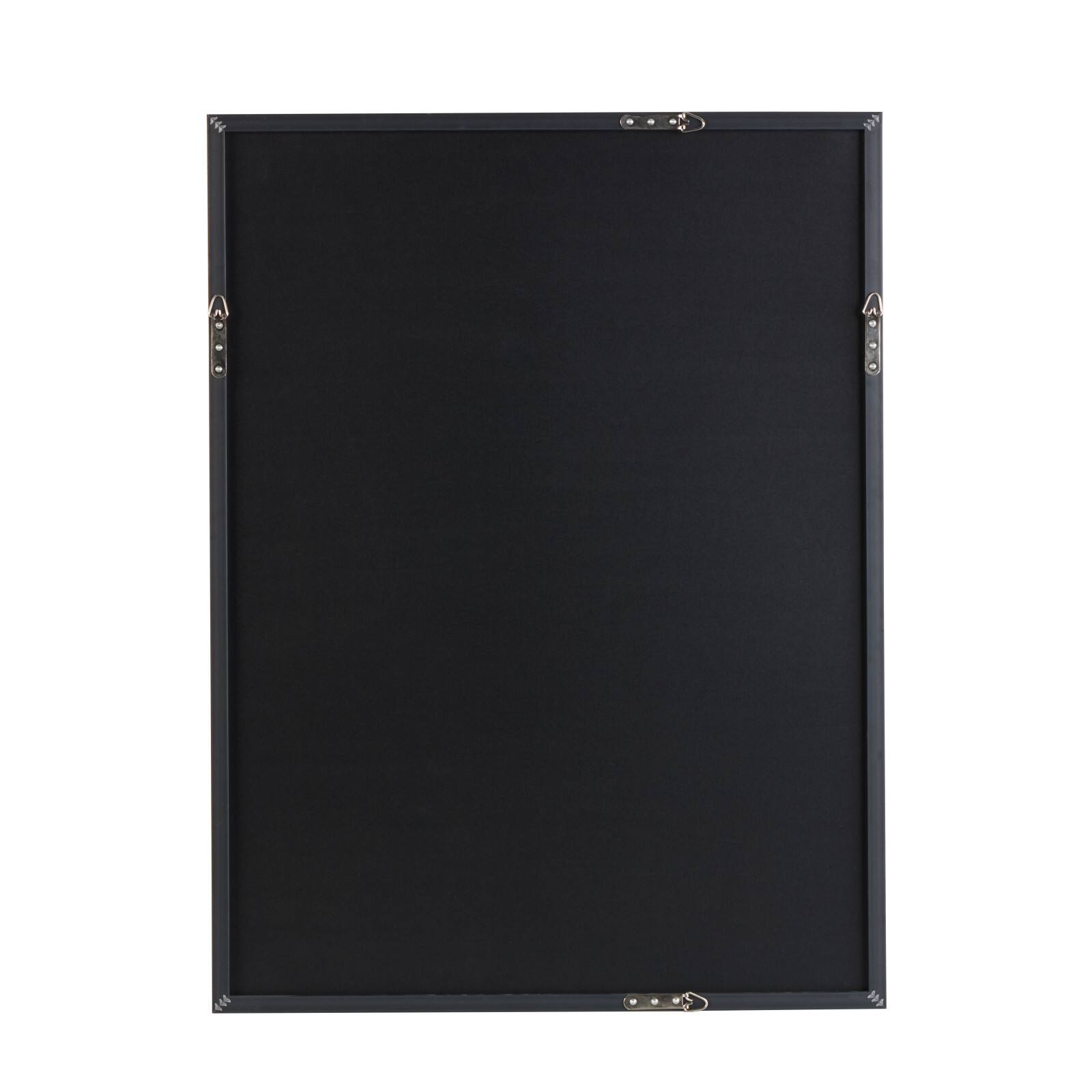 30" x 39" White Wooden Abstract Geometric Shape Framed Wall Art with Gold Accents