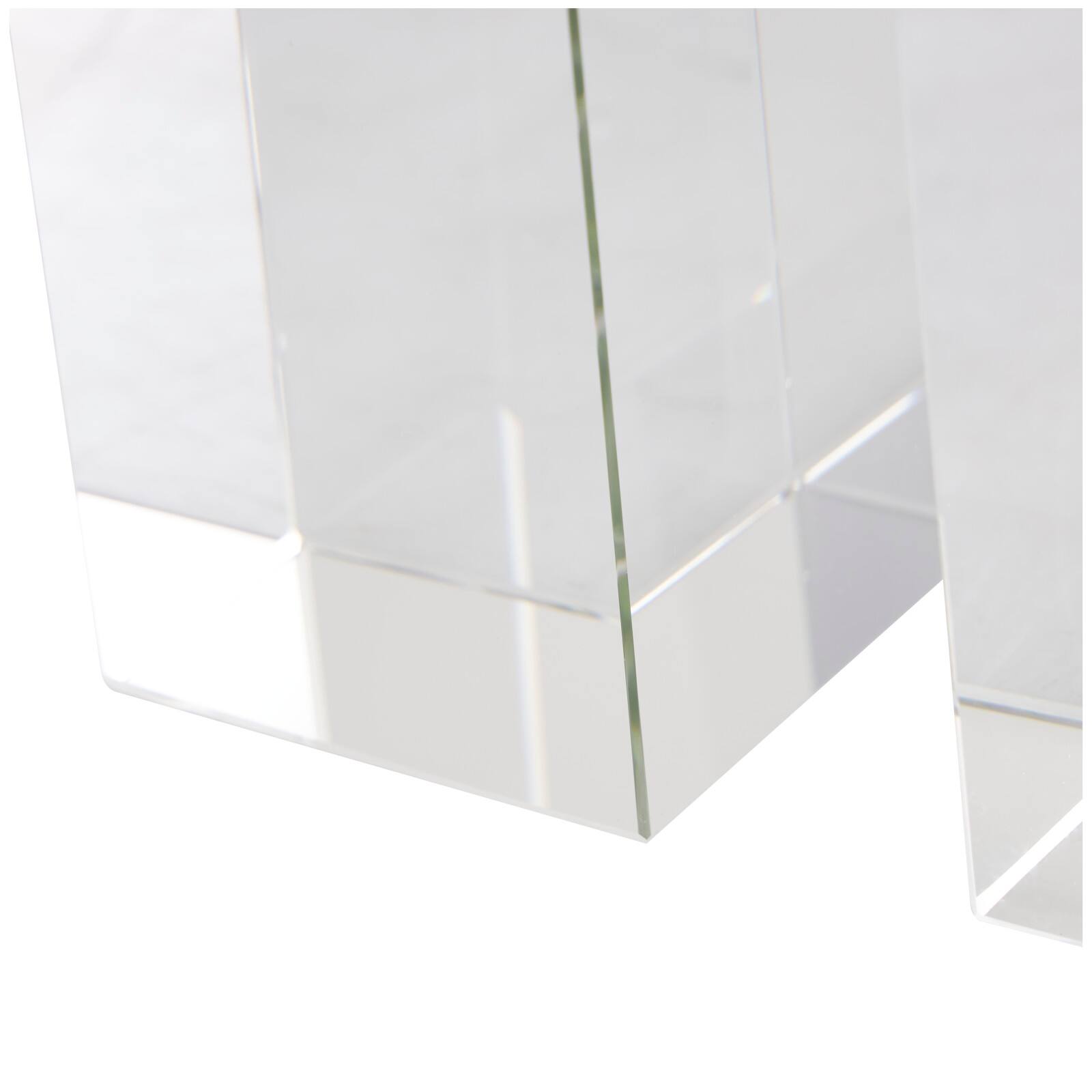 6" Clear Crystal Geometric Arched Bookends Set