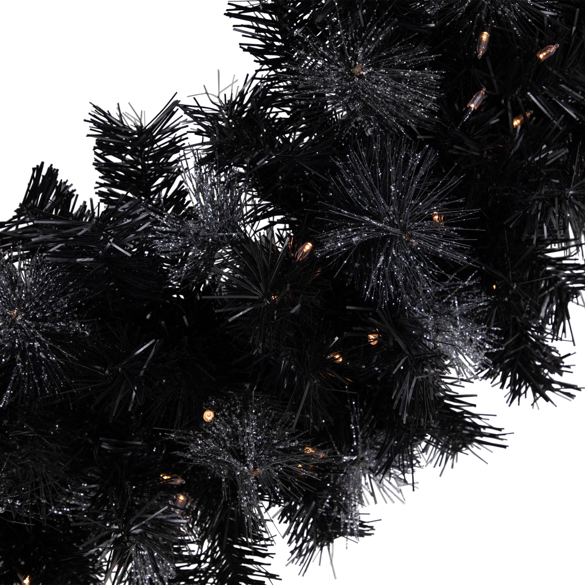 36" LED Black Bristle Artificial Christmas Wreath
