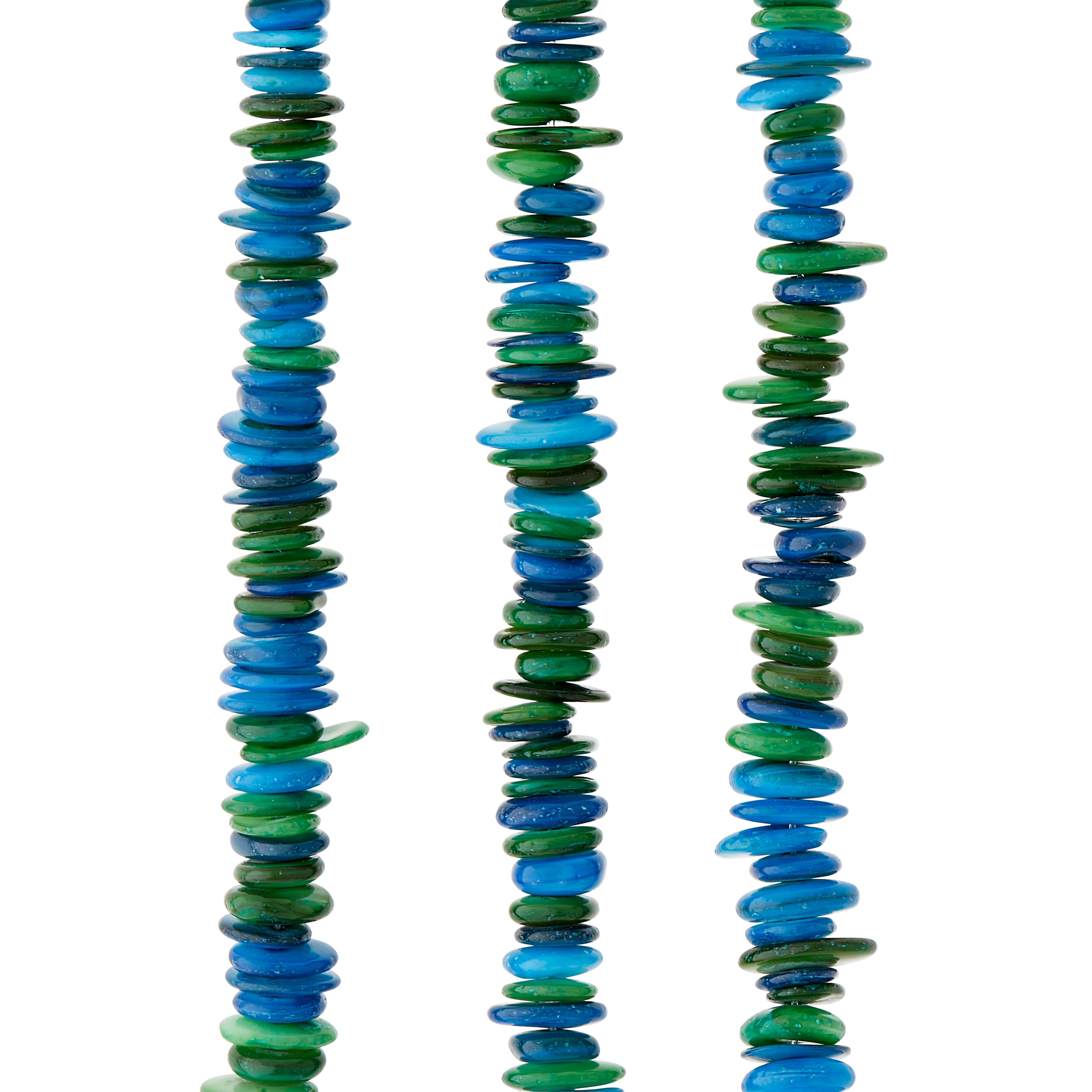 Bead Gallery Aqua Mix Aventurine Rondelle Beads, 6mm