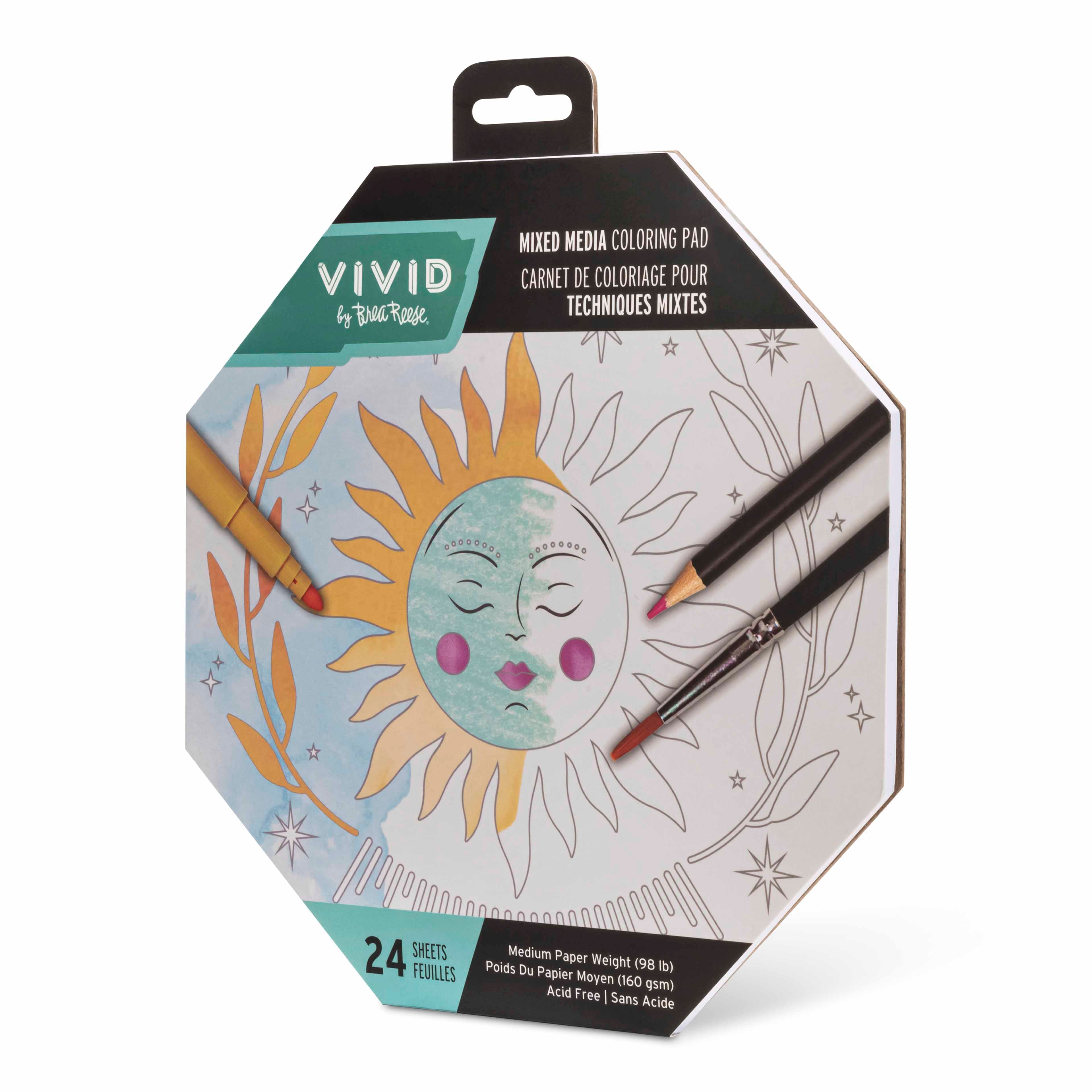 VIVID by Brea Reese&#xAE; Octagon Mixed Media Coloring Pad