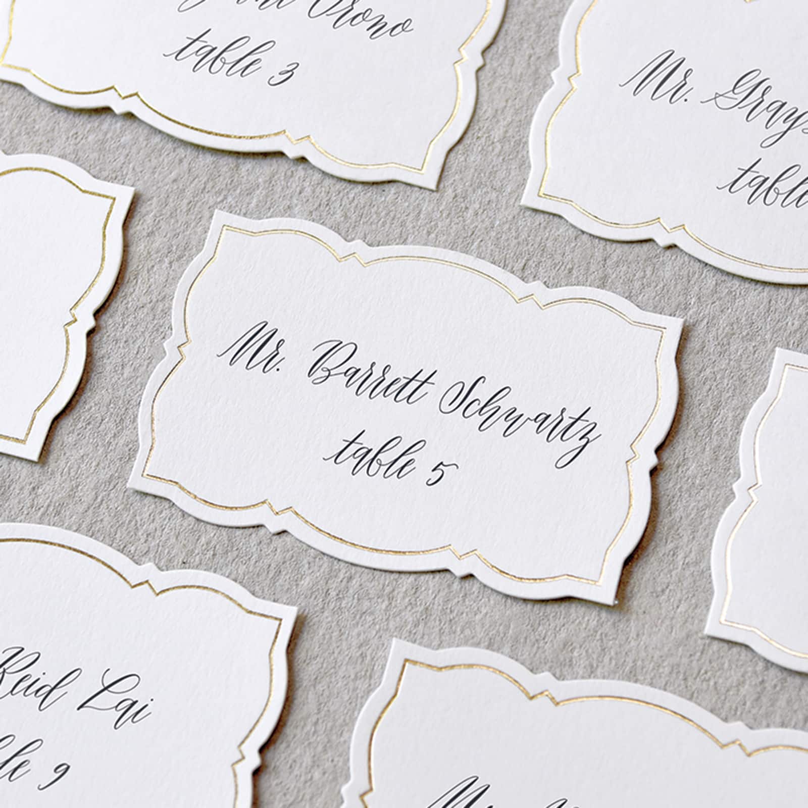 Gilded Edge Tag Place Cards