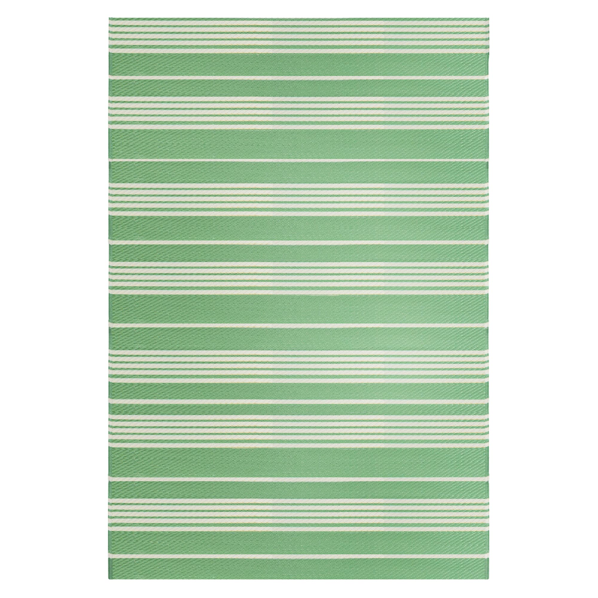 Green &#x26; White Striped Outdoor Area Rug, 4ft. x 6ft.