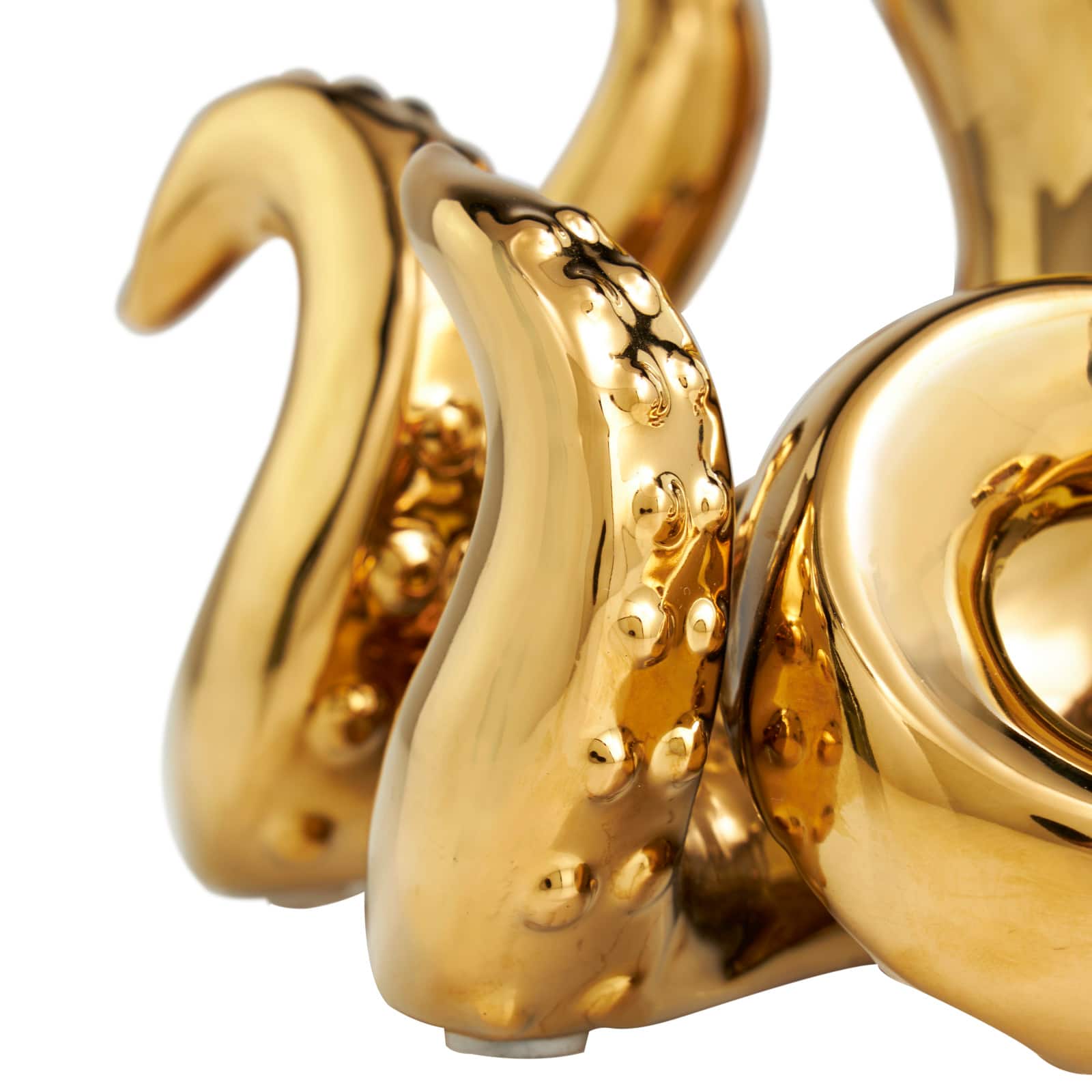 12" Ceramic Octopus Sculpture with Textured Tentacles