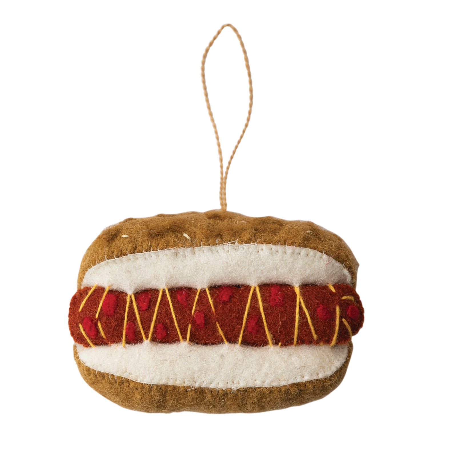 Hello Honey® Handmade Wool Felt Hot Dog Ornament
