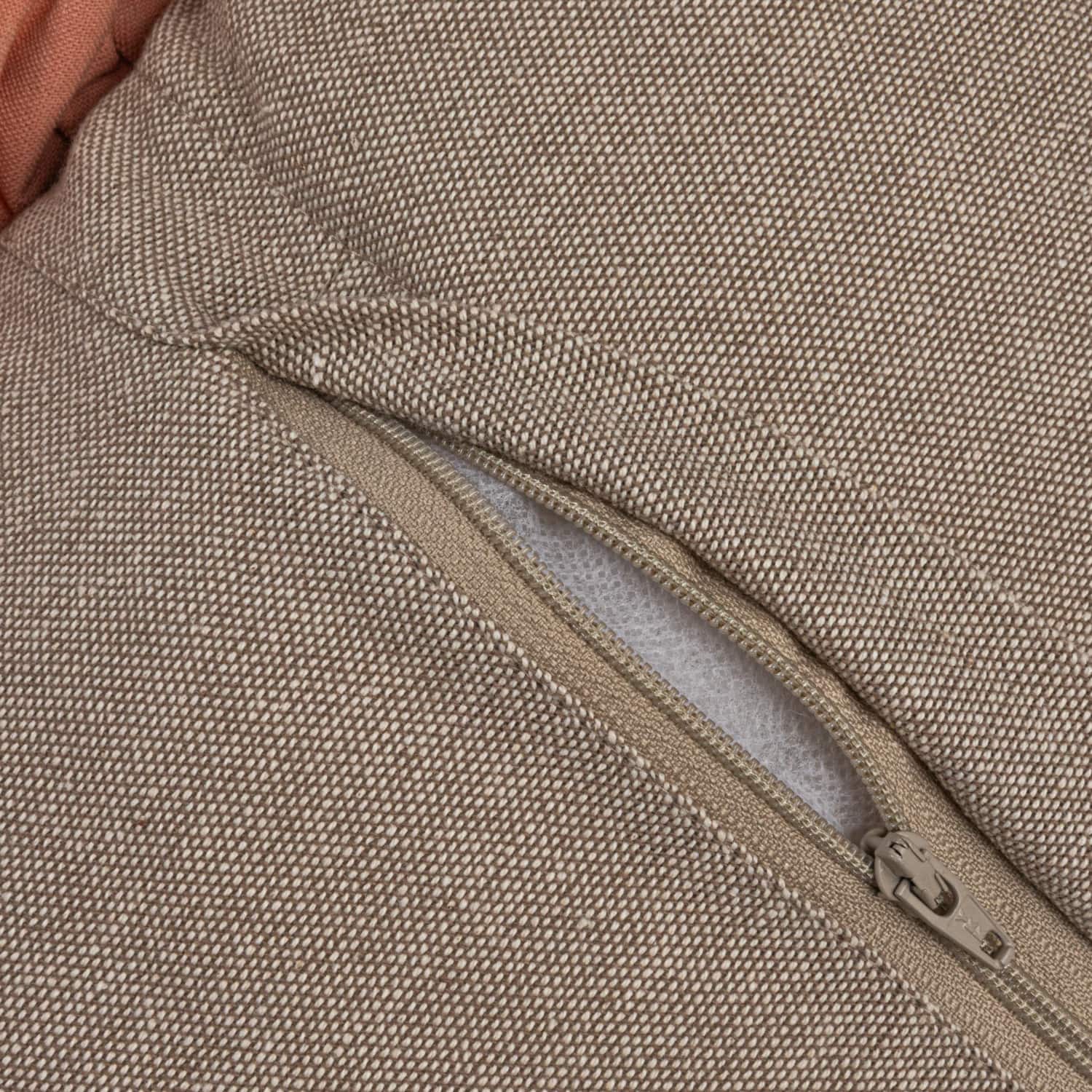 Hello Honey® Red Floral Printed Chambray Back & Ruffle Cotton Velvet Pillow