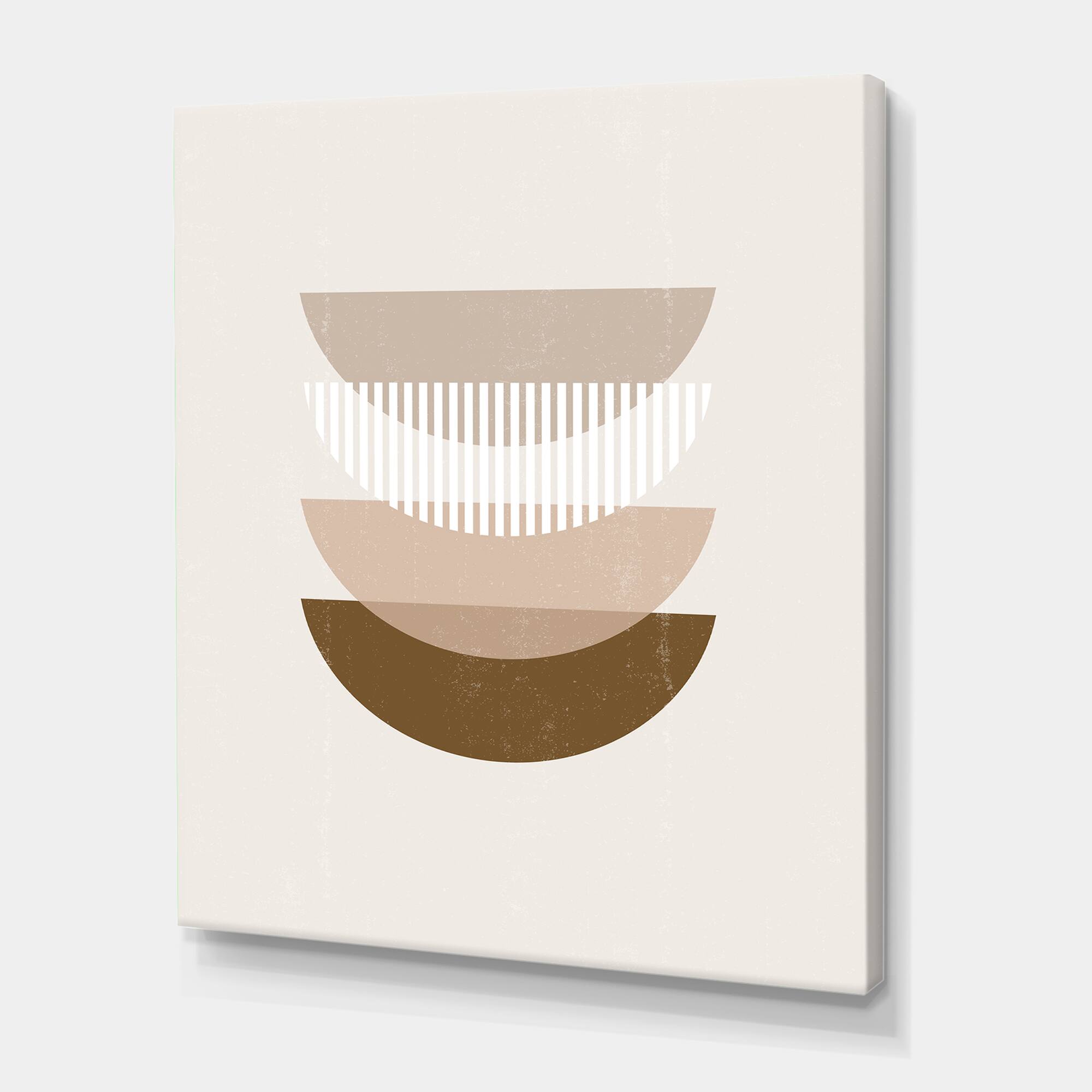 Designart - Abstract Sun Moon Geometric Print III - Modern Canvas Wall Art Print