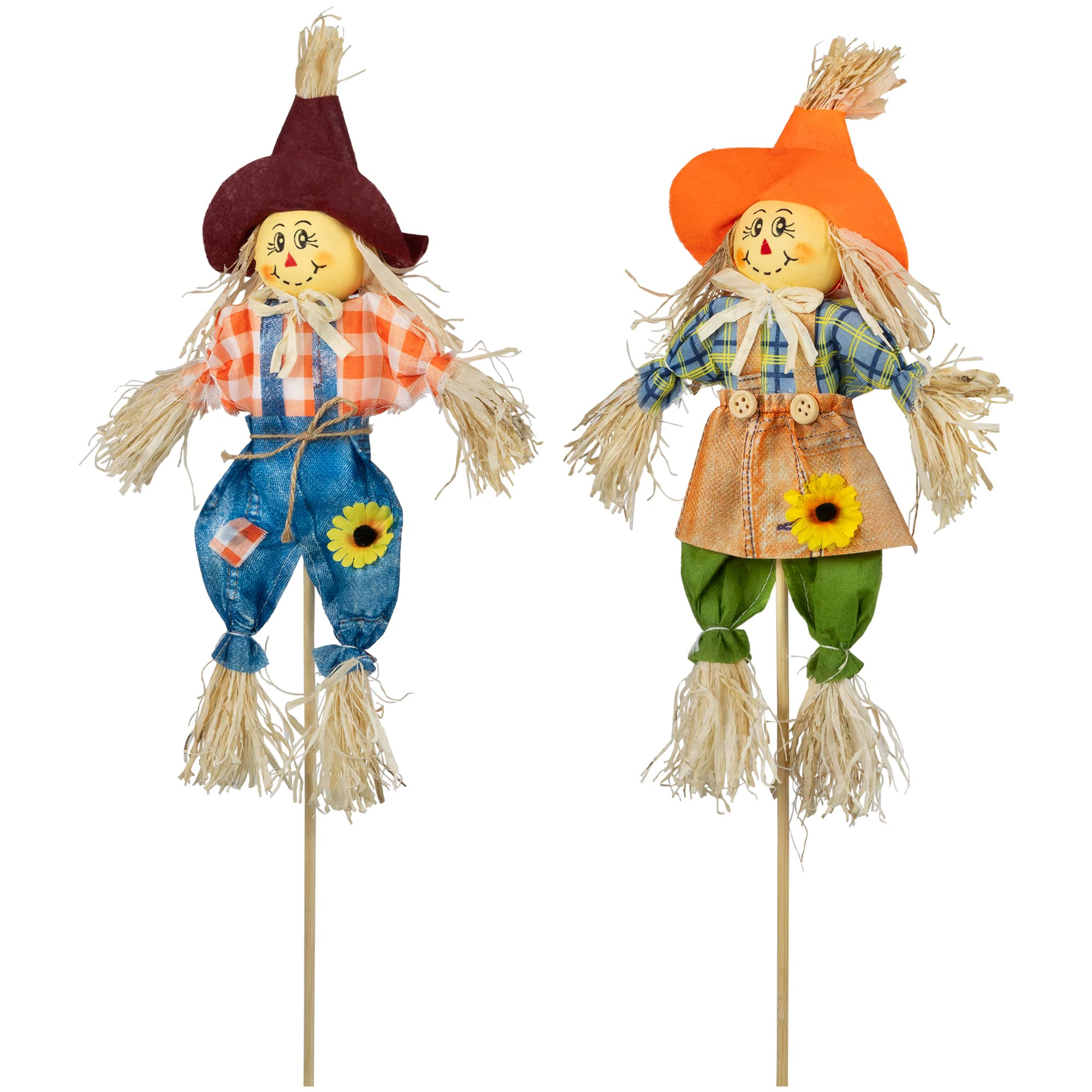 18&#x22; Boy &#x26; Girl Fall Harvest Scarecrow Picks