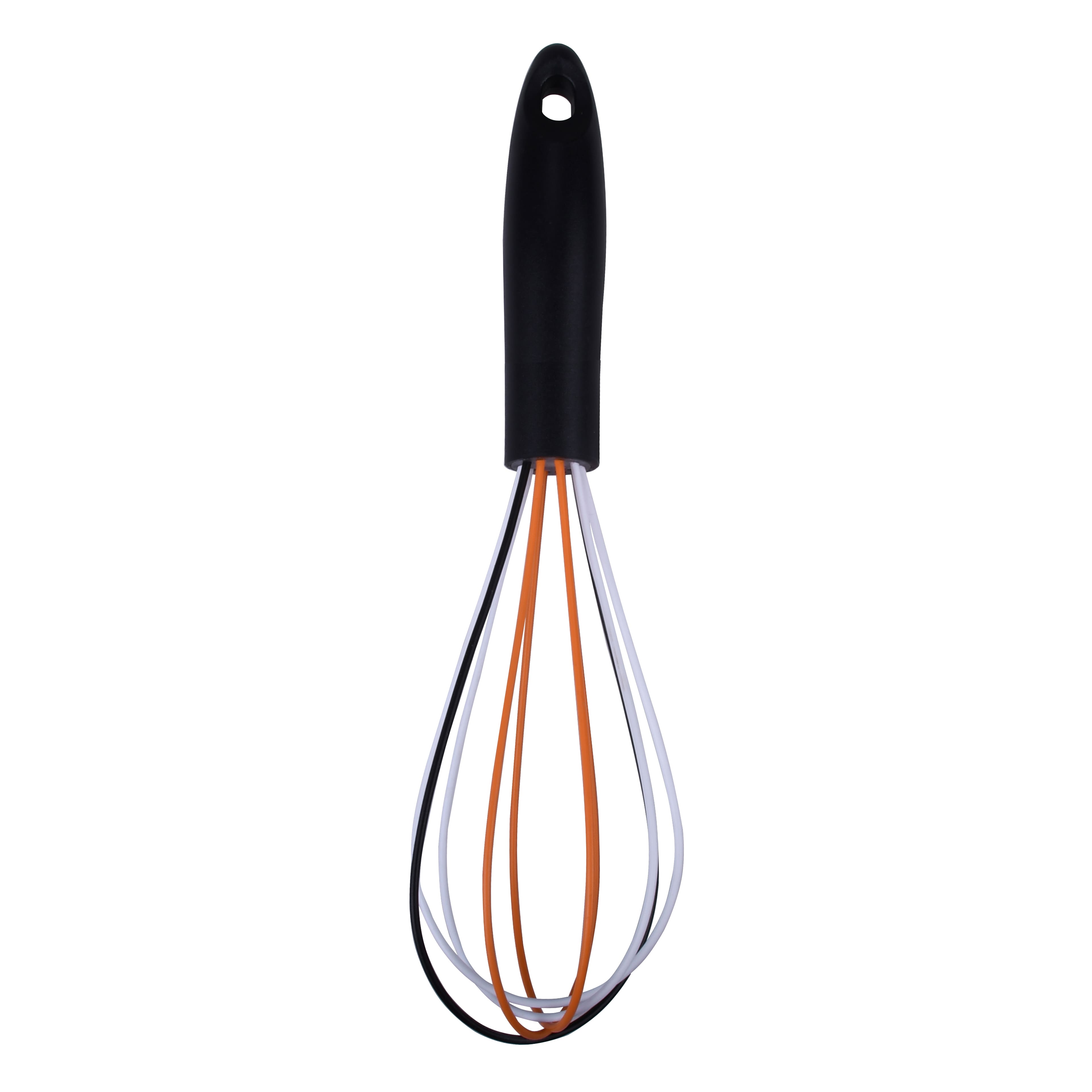 Mini Black, Orange &#x26; White Silicone Whisk by Makery&#x2122;