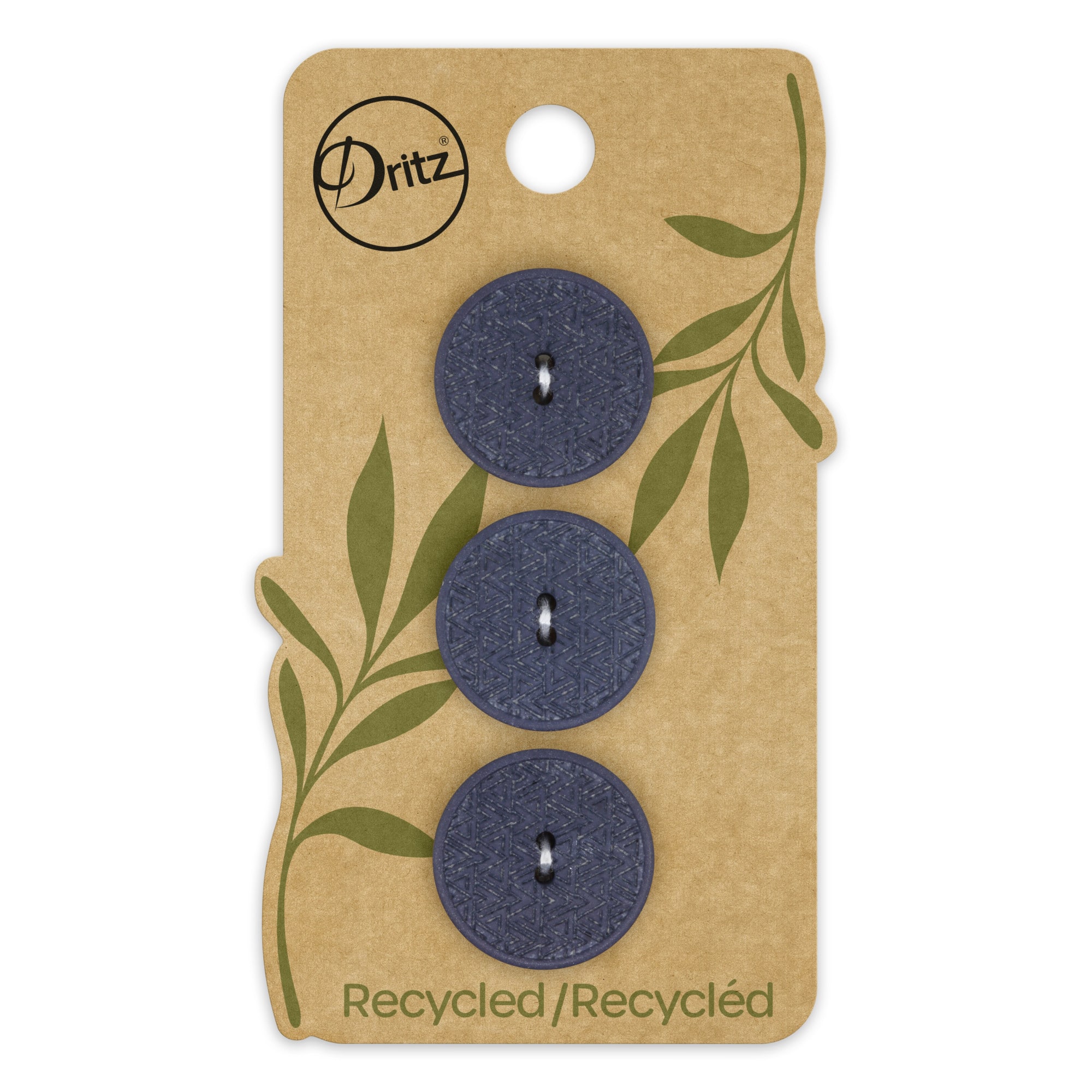 Dritz&#xAE; 20mm Recycled Hemp Geometric Round Button, 9ct.