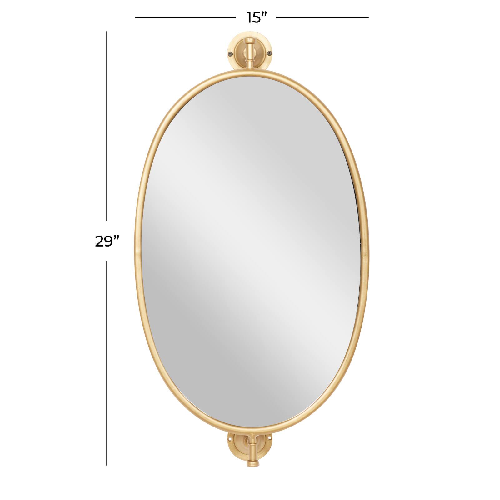 29&#x22; Oval Wood Wall Mirror