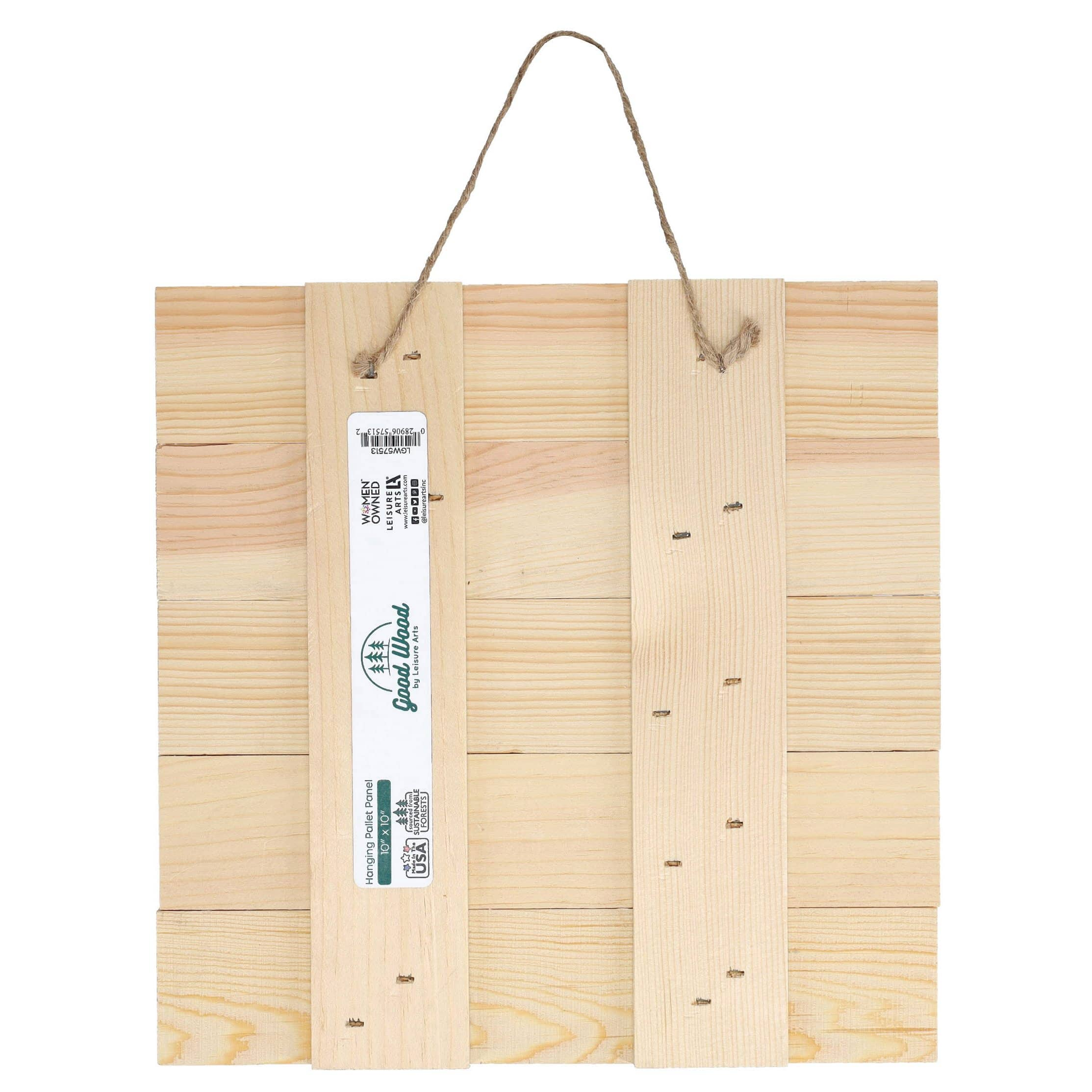 Good Wood by Leisure Arts 10&#x22; Slatted Square Plaque