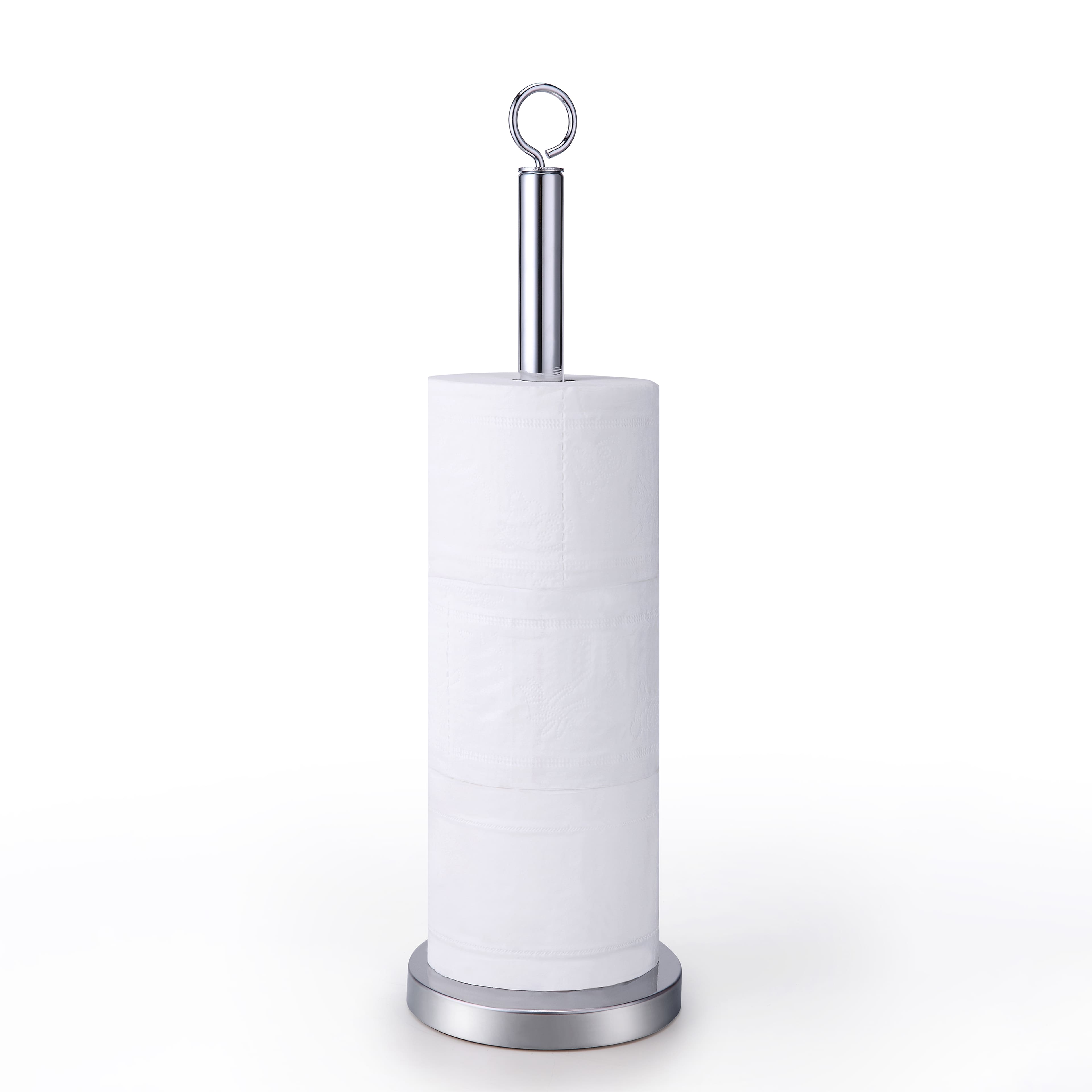 Laura Ashley Speckled Paper Towel Holder in White - Freestanding