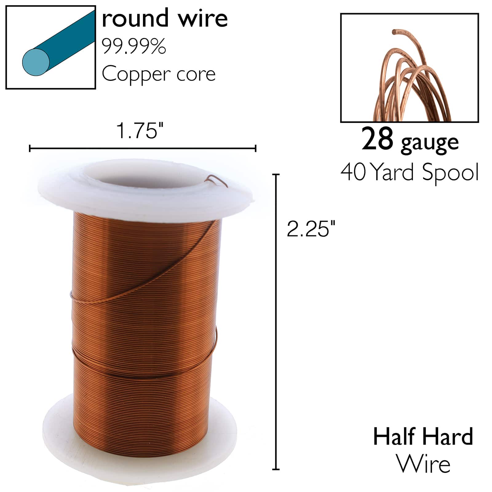 The Beadsmith® Wire™ Elements 28 Gauge Tarnish-Resistant Wire