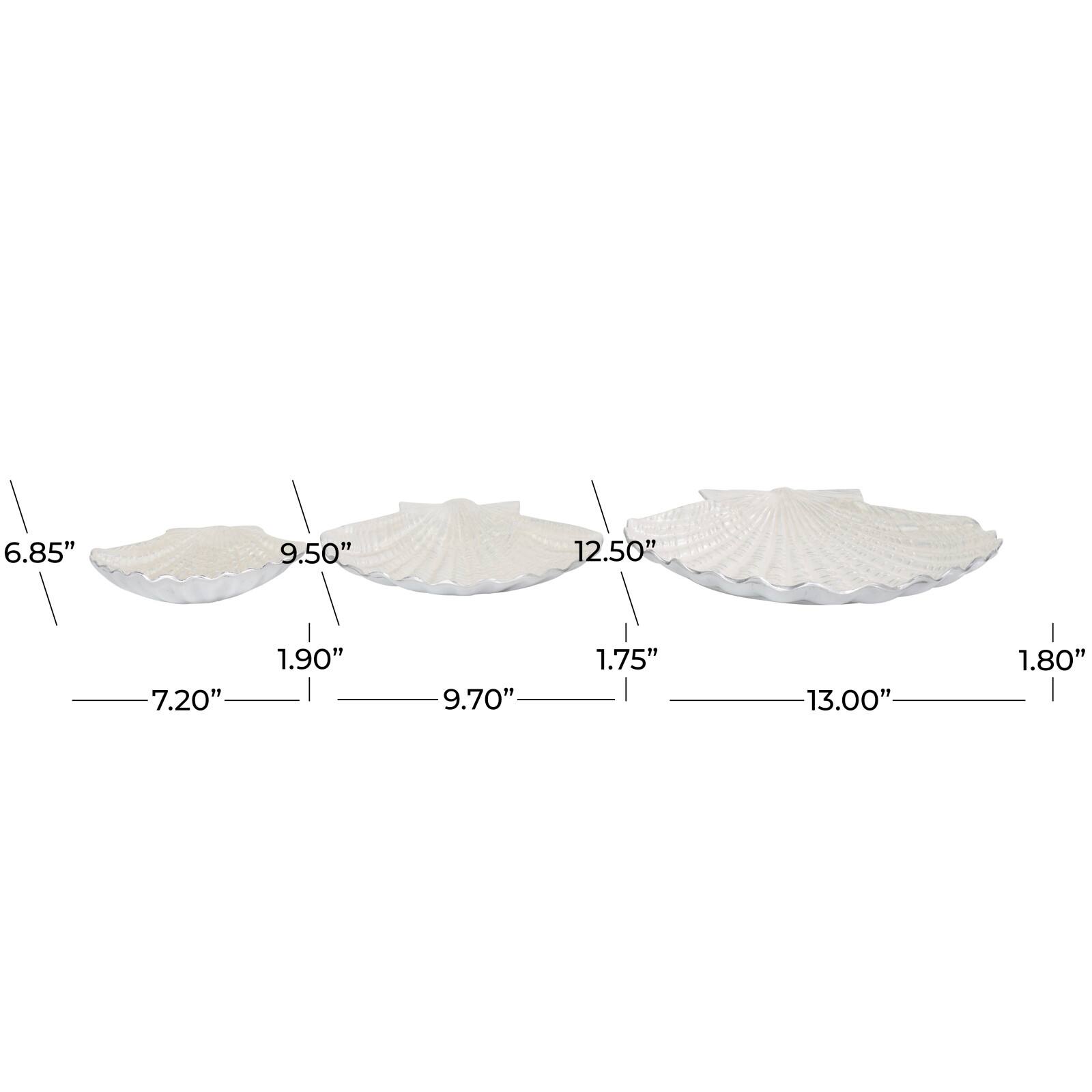 White Shell Metal Bowl Set