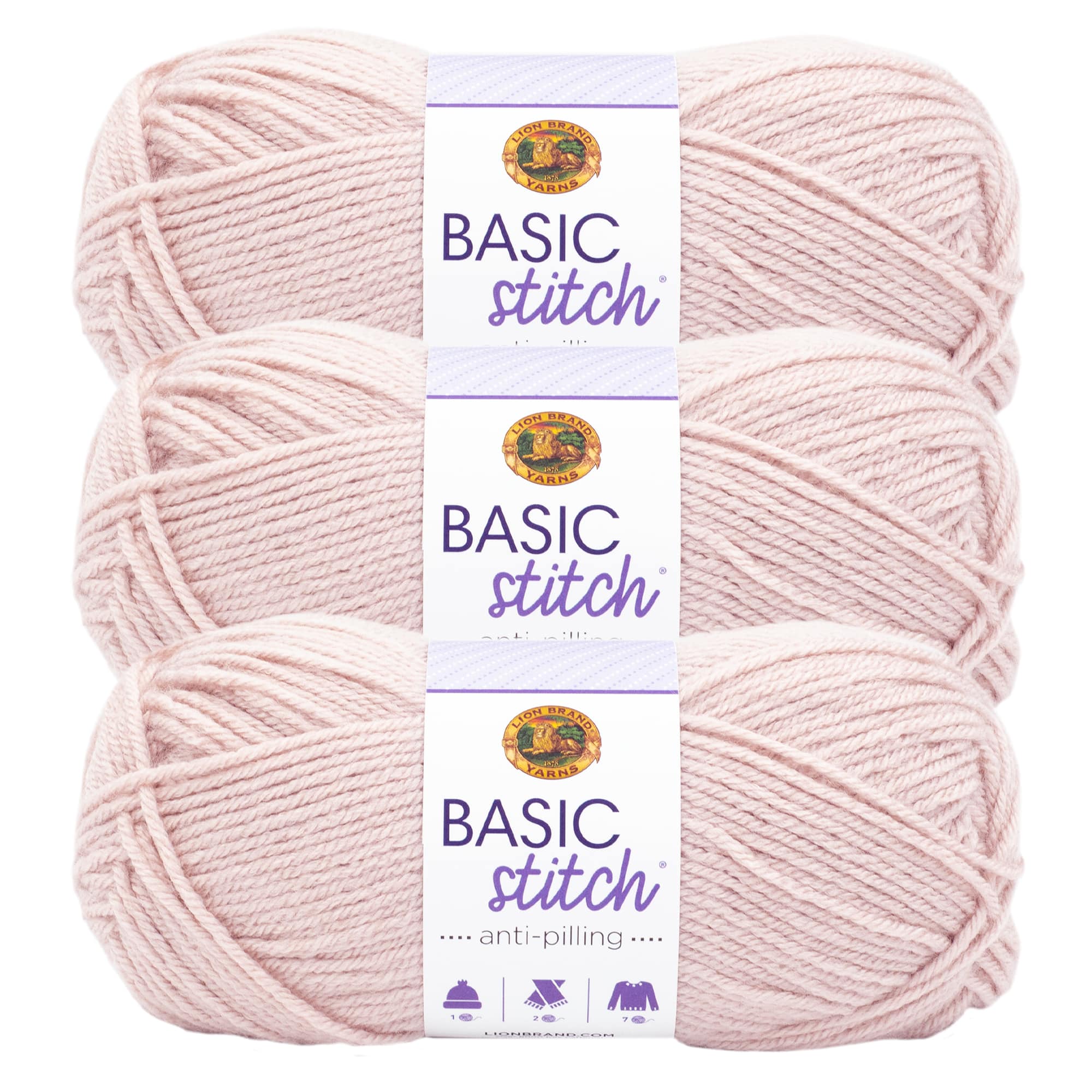 3 Pack Lion Brand® Basic Stitch Anti Pilling™ Yarn