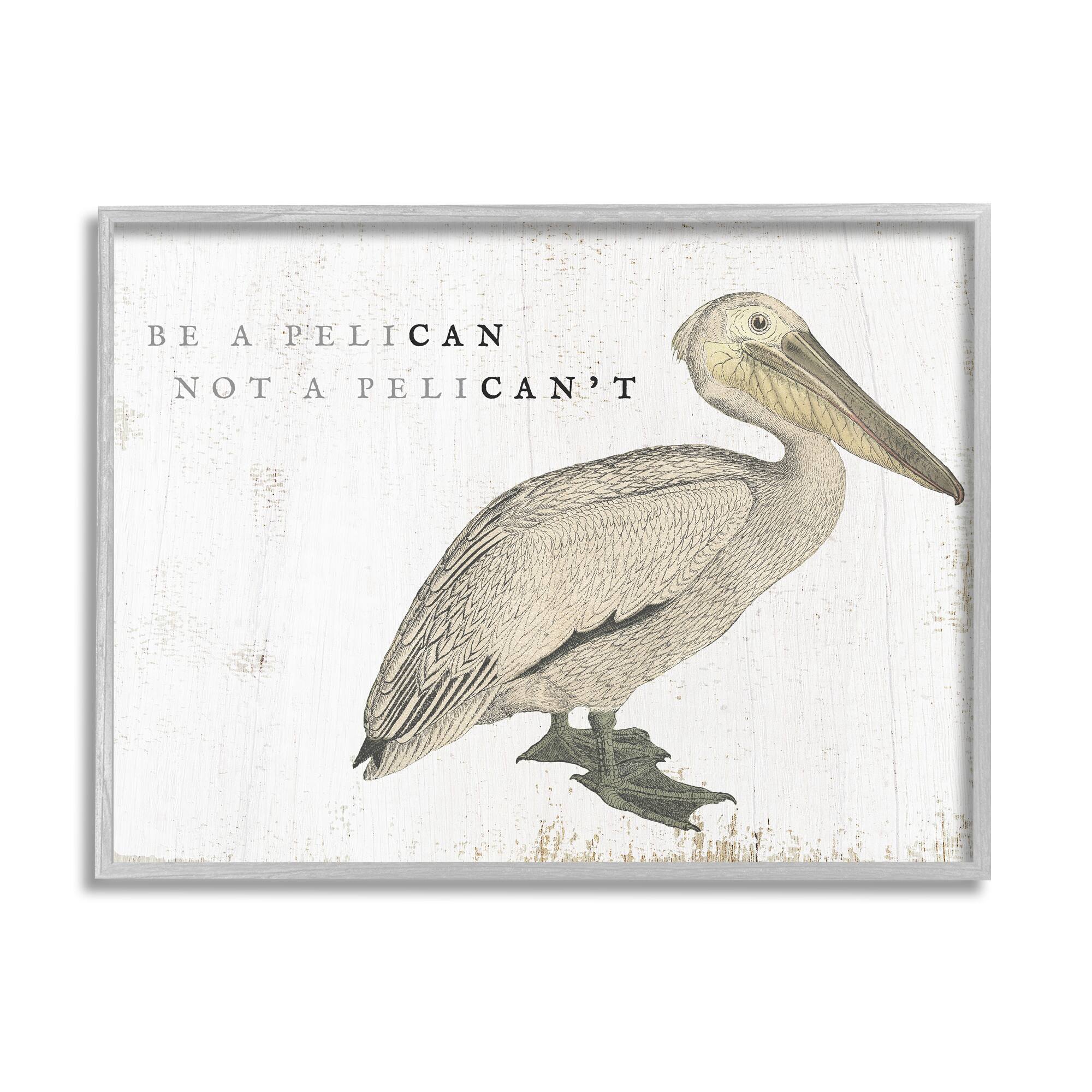 Stupell Industries Be Pelican not Pelican't Funny Beach Phrase Pun Framed Wall Art