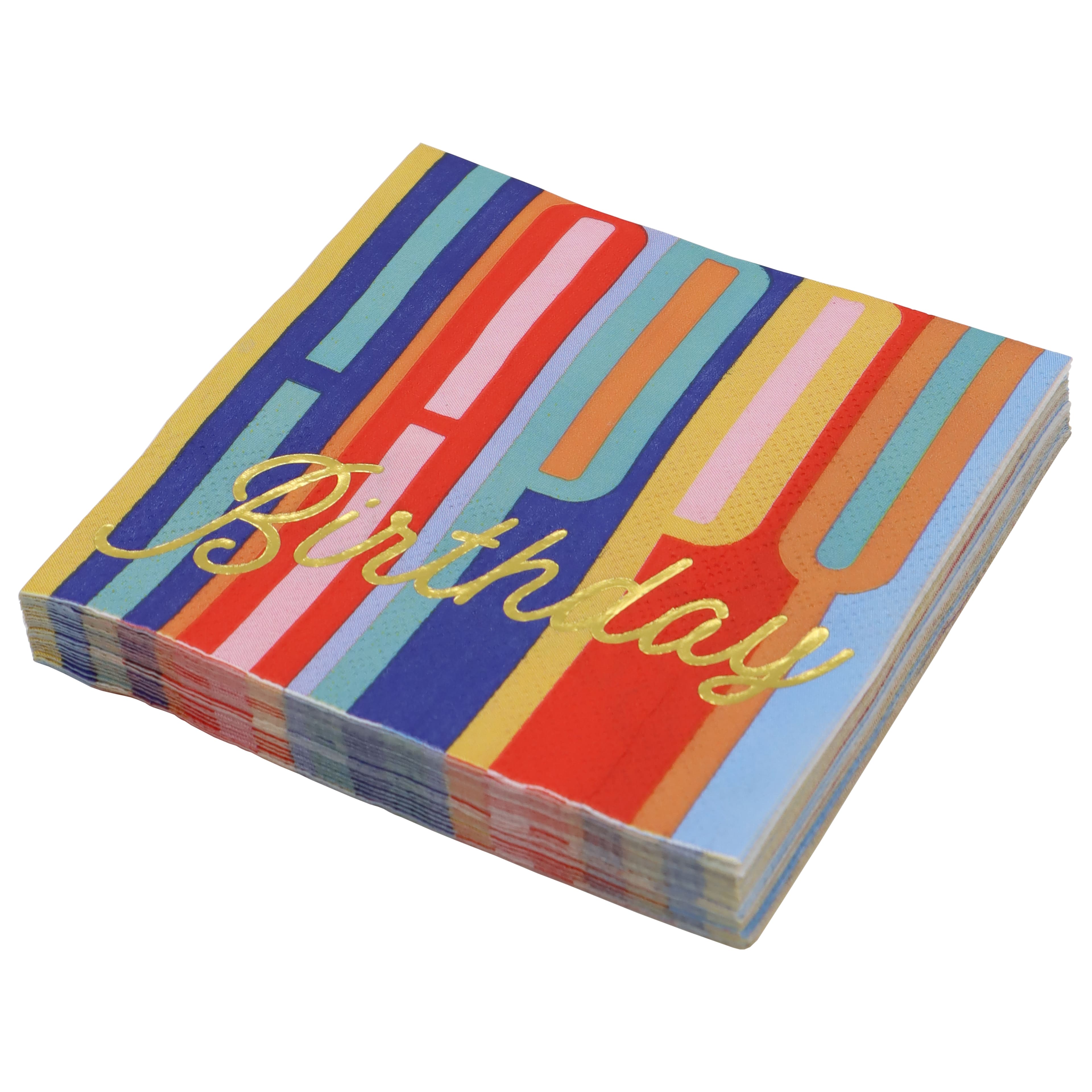 Multicolor Happy Birthday Beverage Napkins, 20ct. by Celebrate It&#x2122;