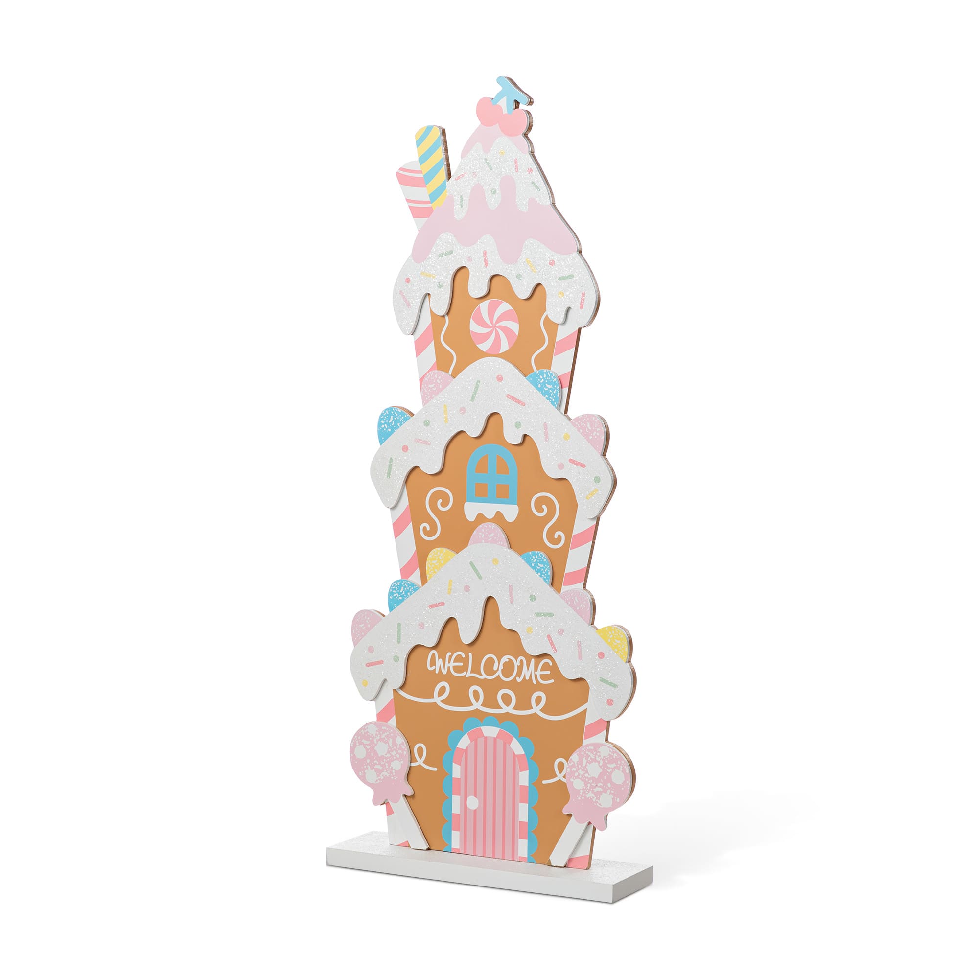 Glitzhome&#xAE; 35.25&#x22; Wooden Christmas Gingerbread House Porch Decor