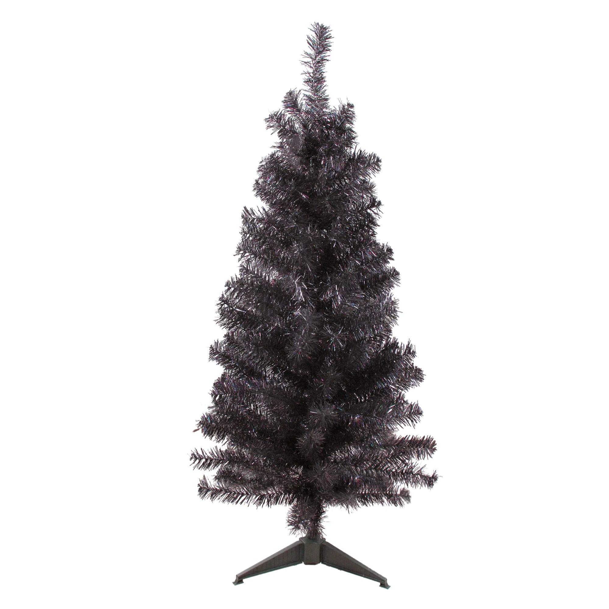 4ft. Unlit Holographic Brown Slim Artificial Tinsel Christmas Tree