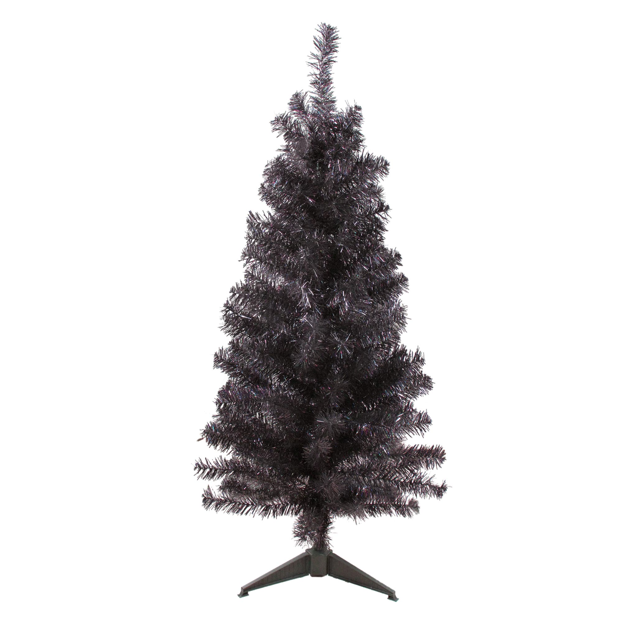 Northlight 4' Unlit Artificial Christmas Tree Slim Black Tinsel