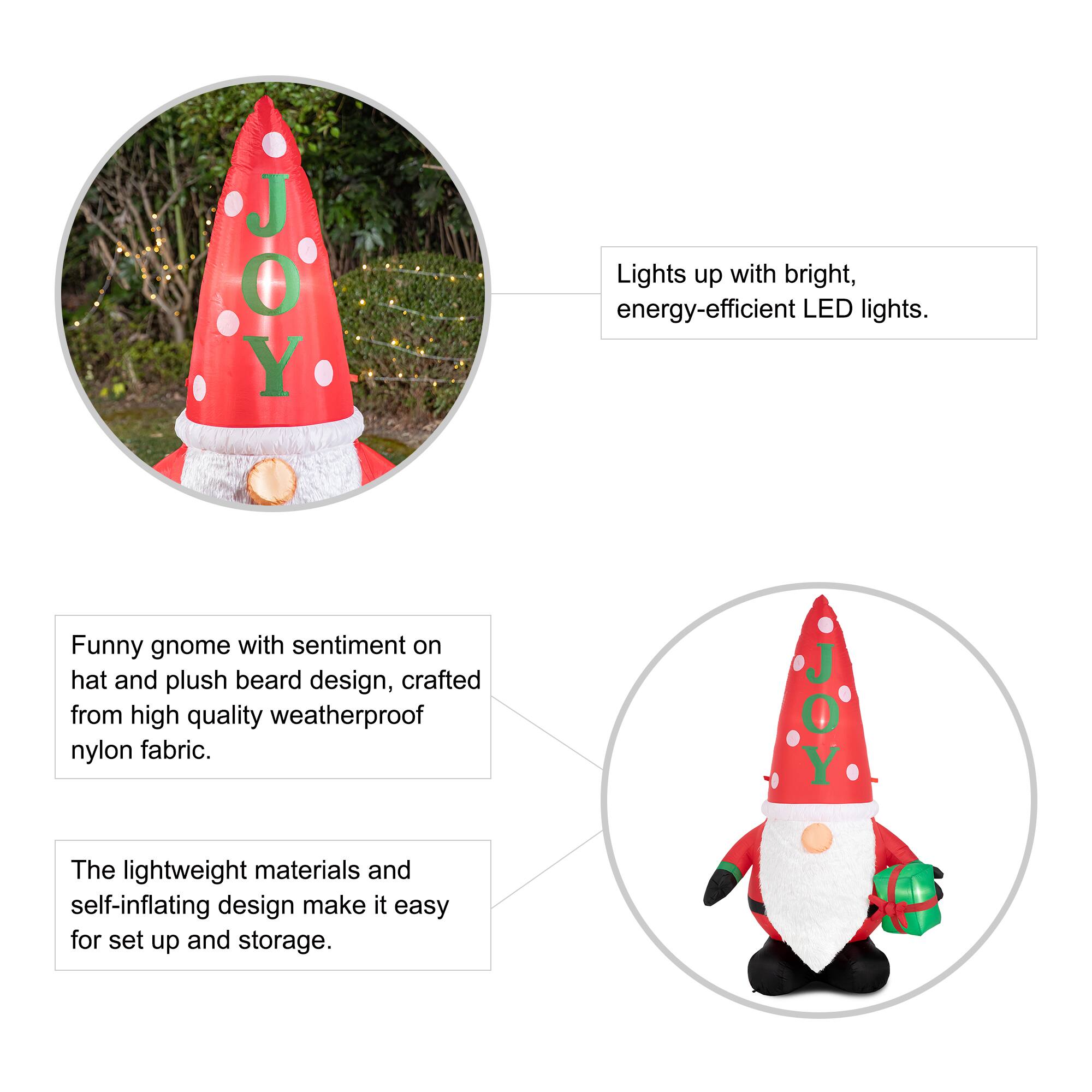 Glitzhome&#xAE; 6ft. Lighted Inflatable Gnome D&#xE9;cor