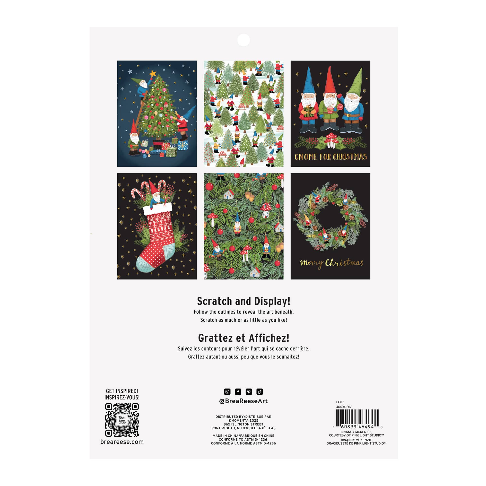 Brea Reese&#x2122; 9&#x22; x 12&#x22; Gnomy Christmas Scratch Art Paper Pad