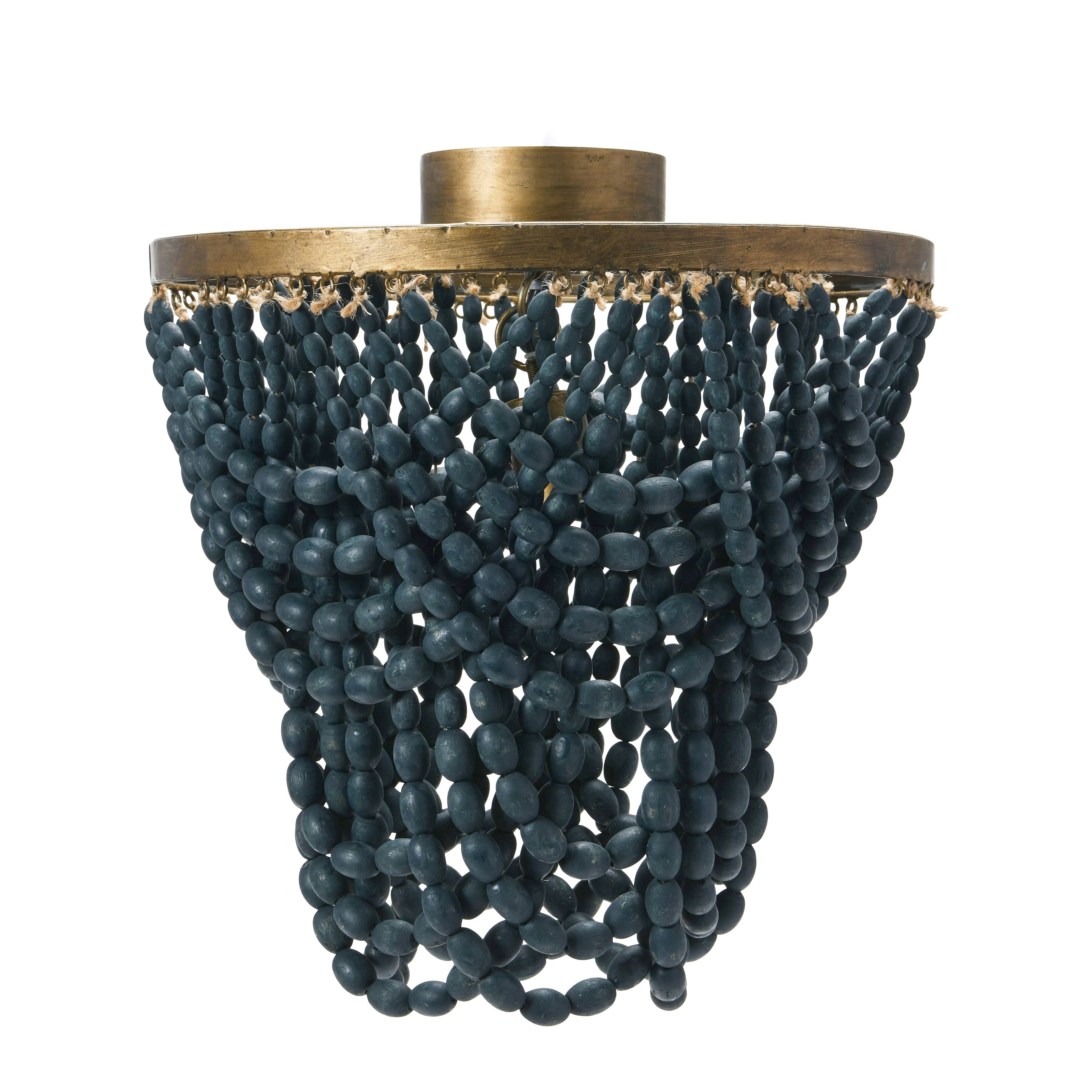 Hello Honey&#xAE; 2-Tier Draped Wood Bead Semi-Flush Mount Ceiling Light