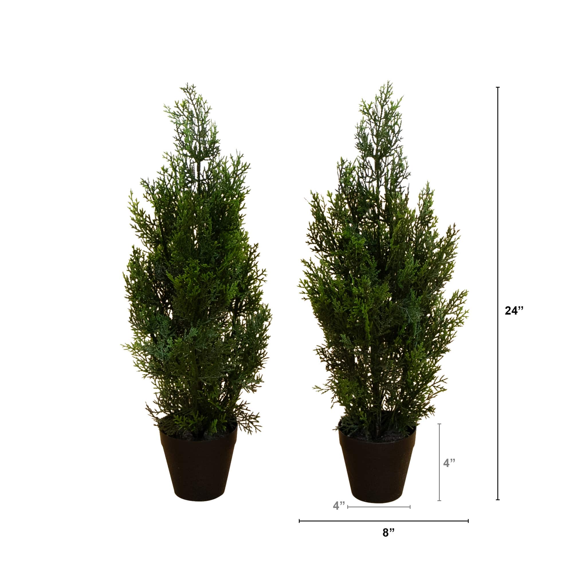 2ft. Potted UV Resistant Cedar Pine Trees, 2ct.