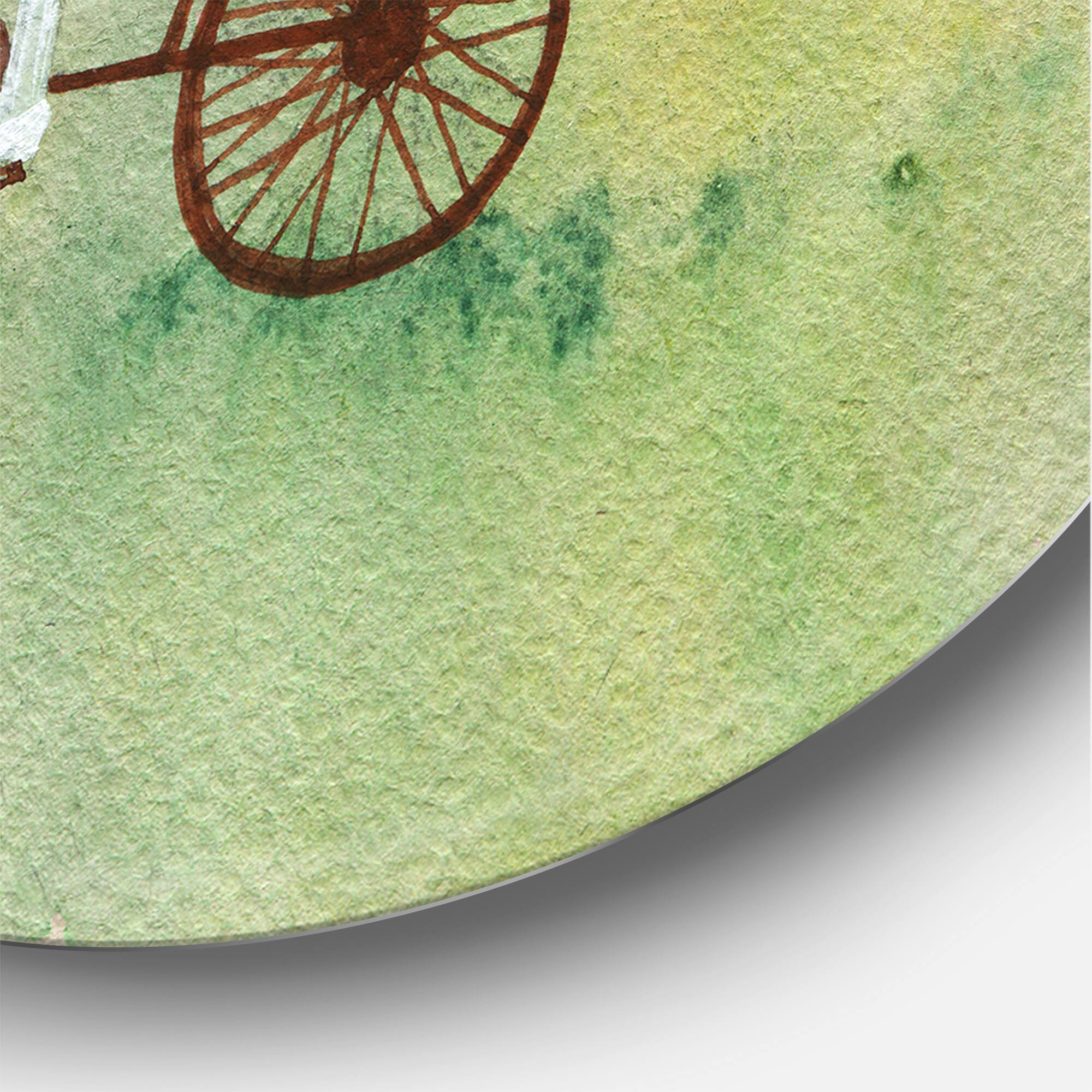 Designart - Couple of Hedgehogs Riding A Bike - Traditional Metal Circle Wall Art