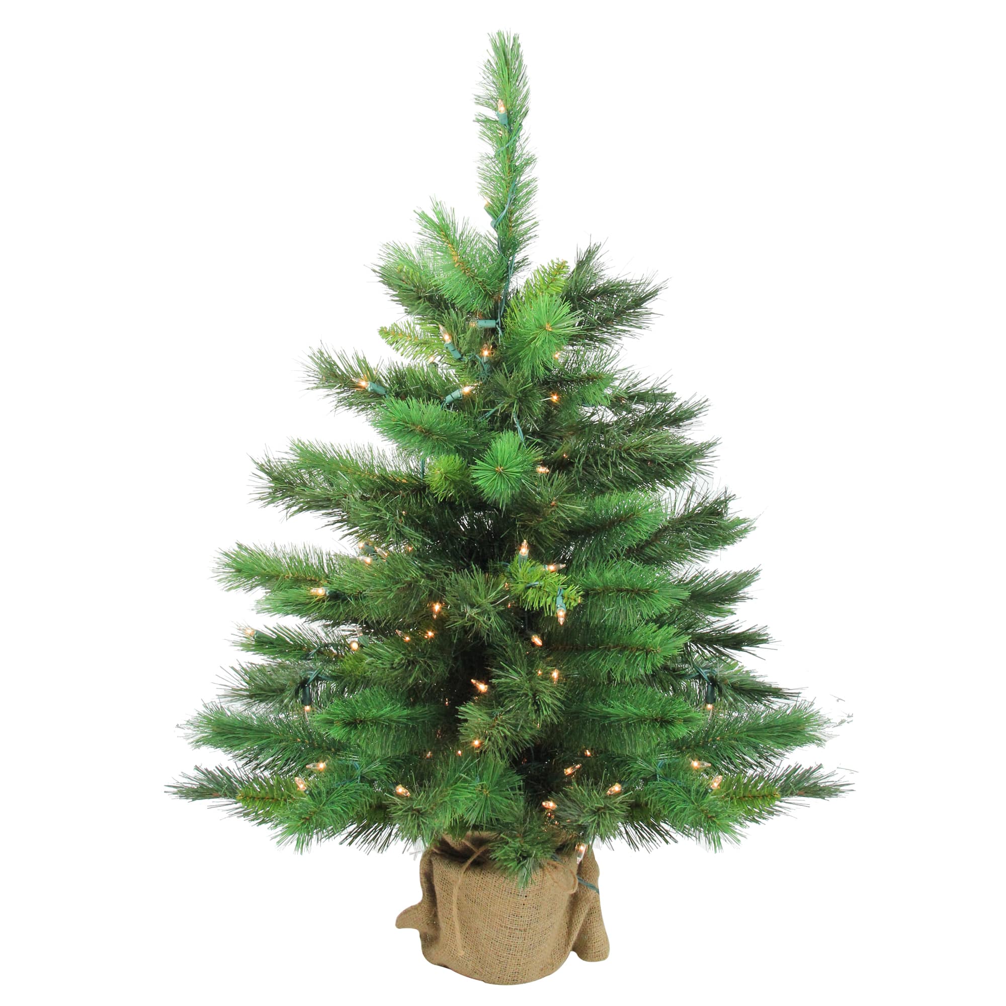 3ft. Pre-Lit New Carolina Spruce Artificial Potted Christmas Tree, Clear Lights