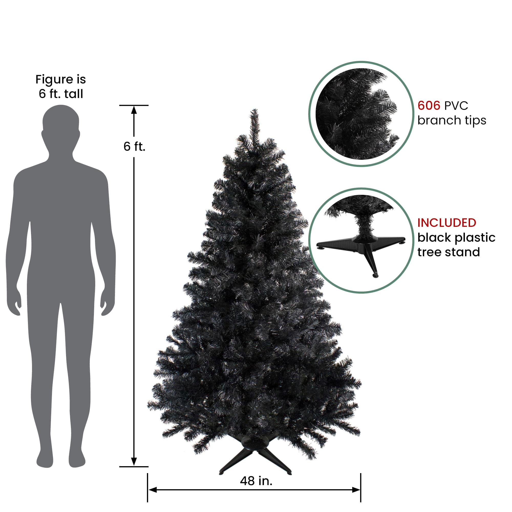 6ft. Black Colorado Spruce Artificial Halloween Tree