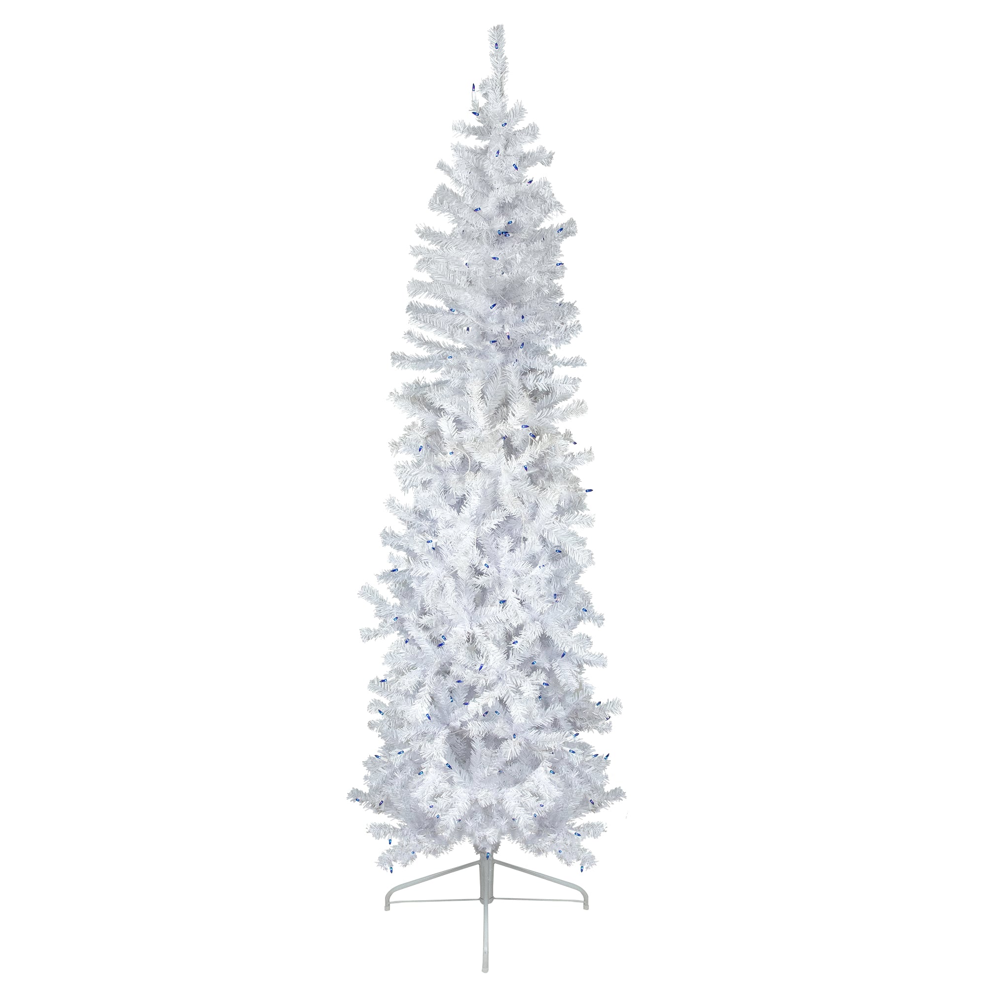 6.5ft. Pre-Lit Woodbury White Pine Artificial Christmas Tree, Blue Lights