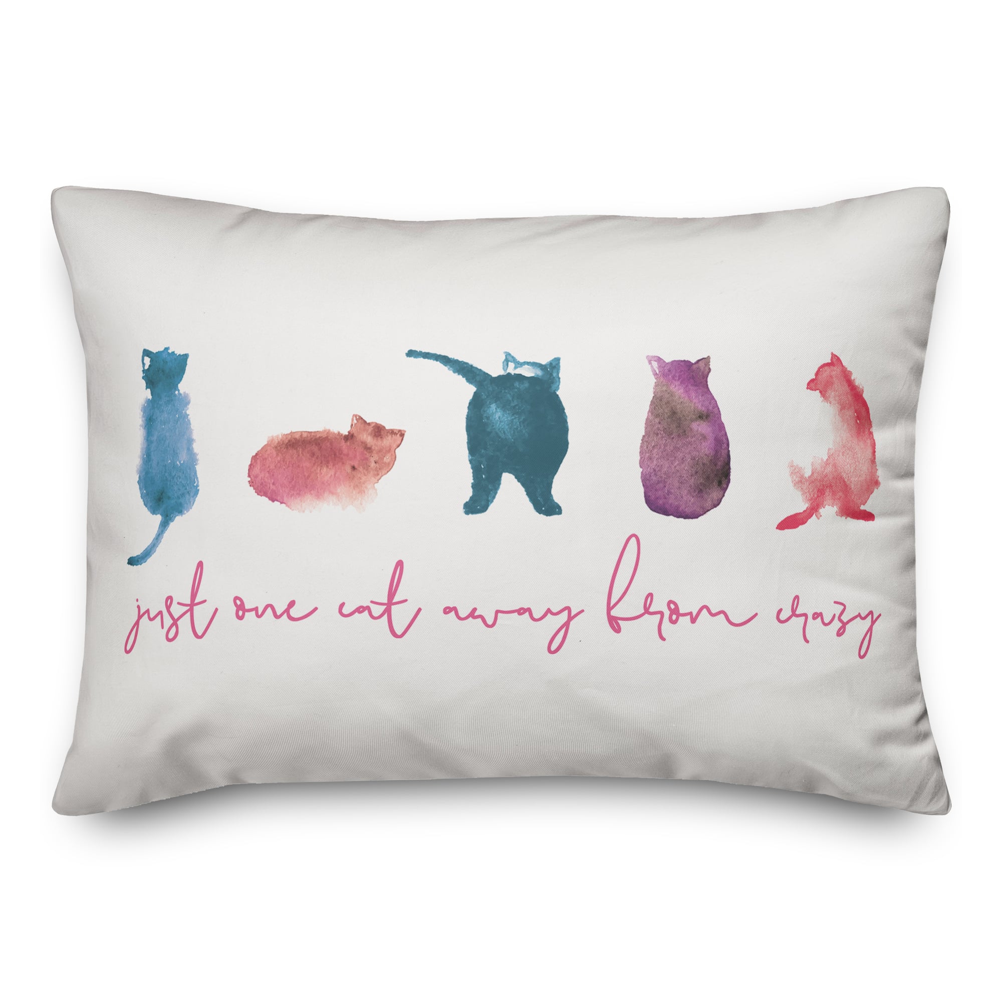 Just One Cat Away From Crazy Throw Pillow