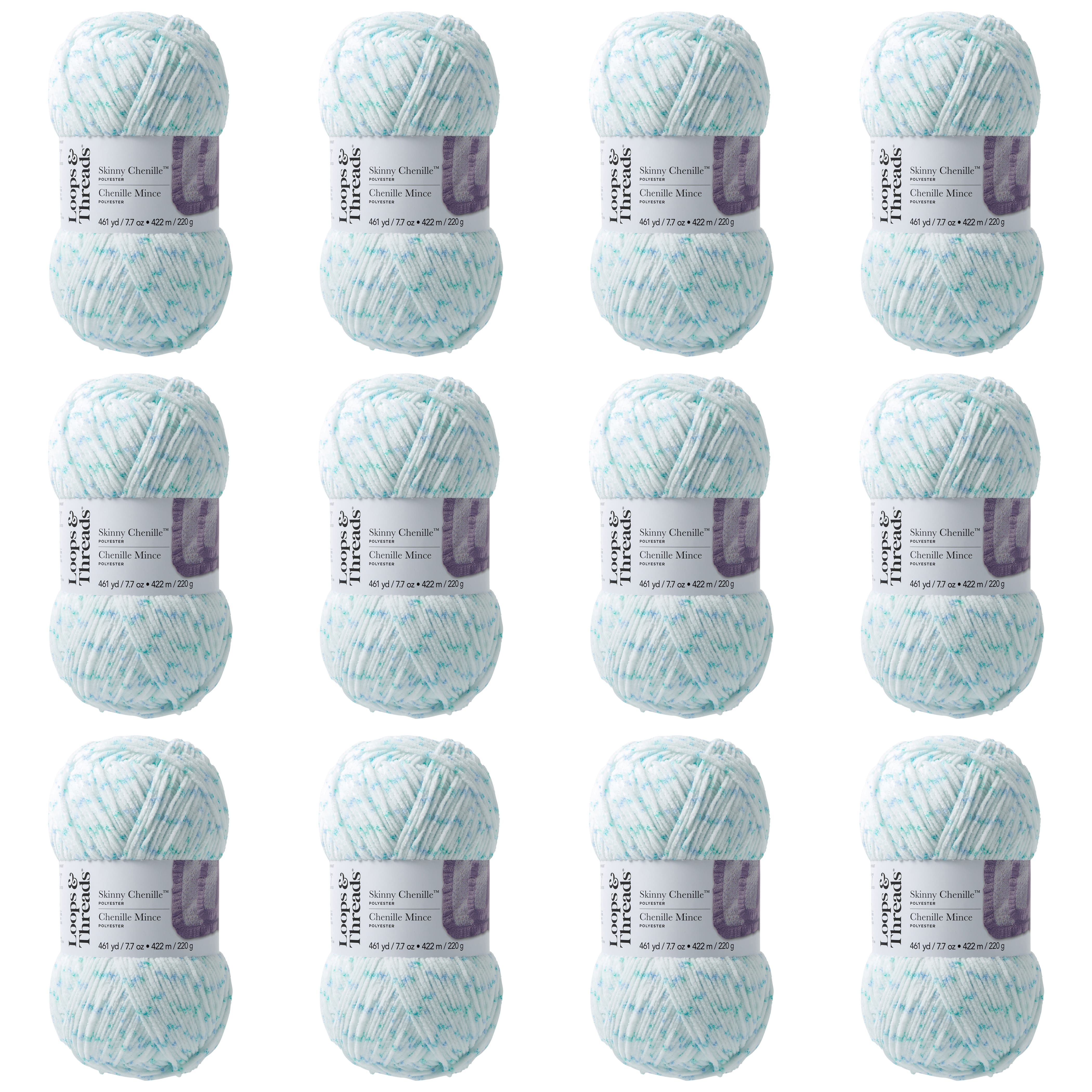 12 Pack: Skinny Chenille™ Multi Yarn by Loops & Threads®